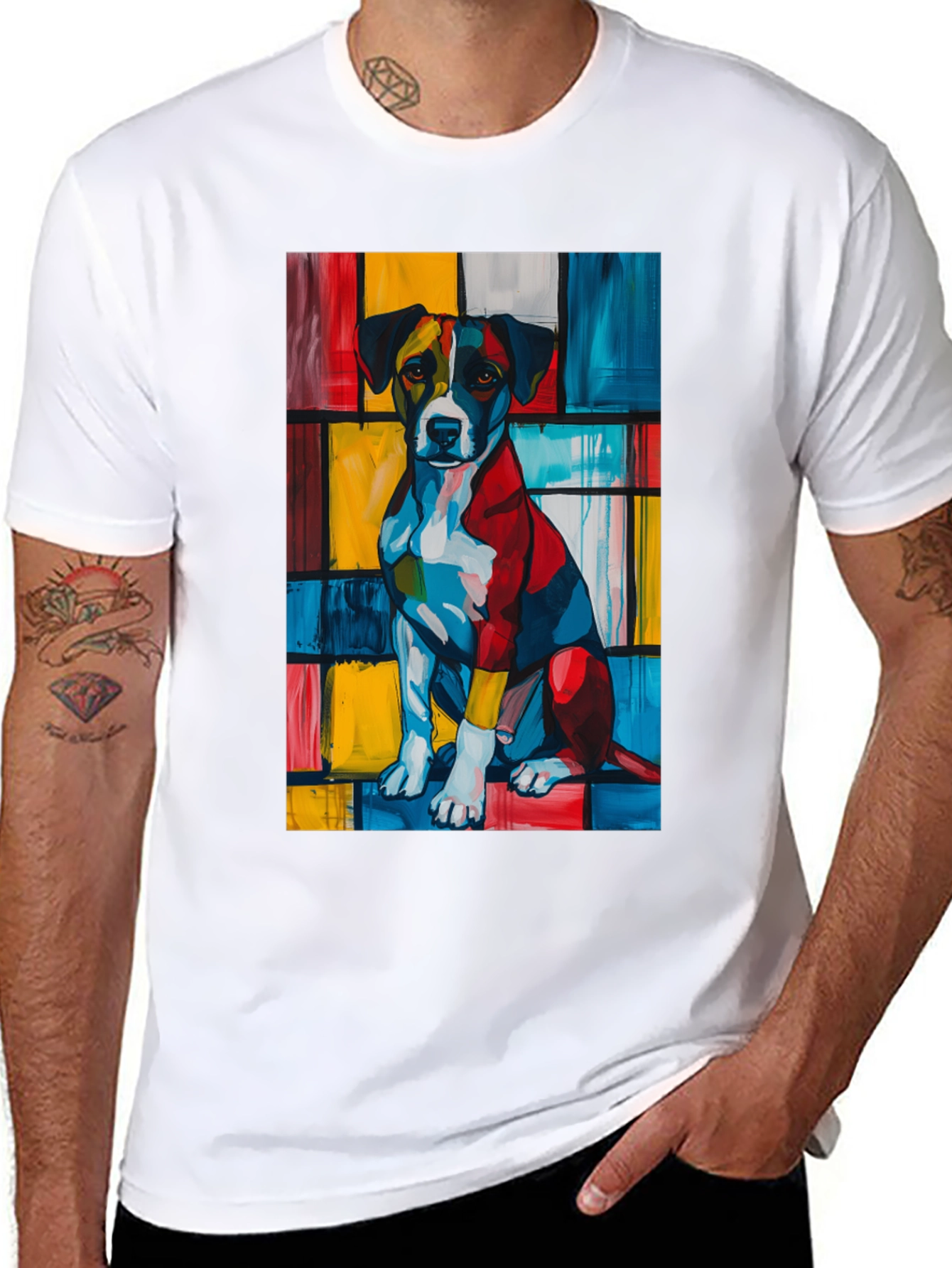 Abstract Dog Art Black T-Shirt