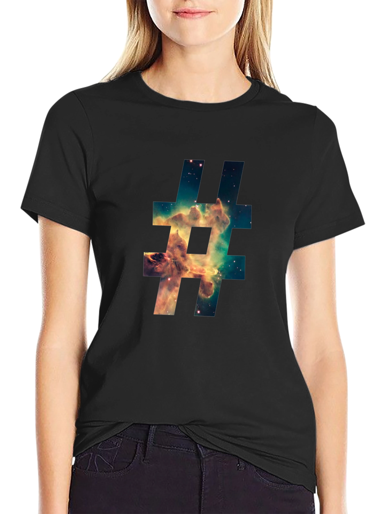 Galaxy Hashtag Graphic T-Shirt