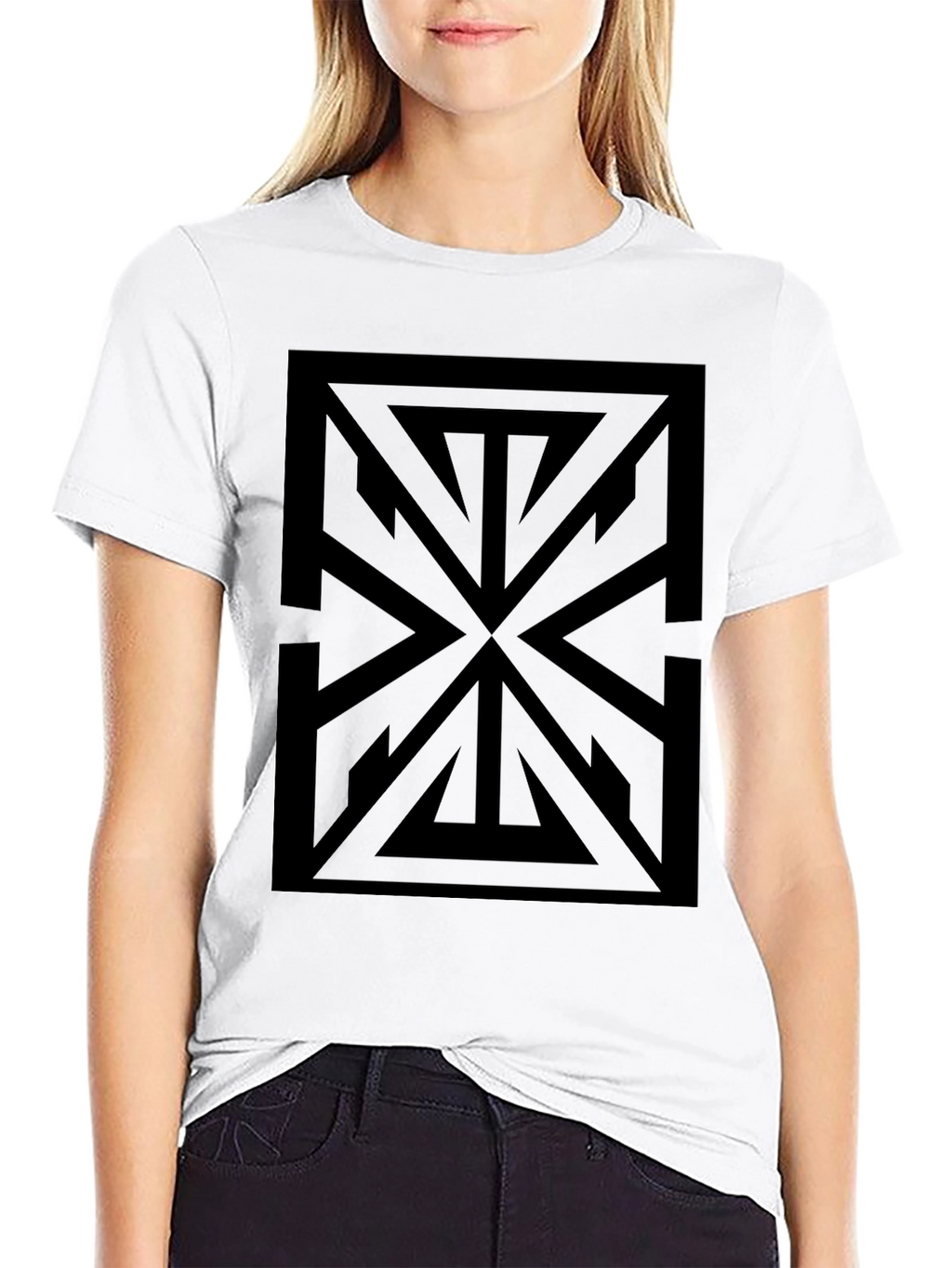 Geometric Black Graphic Tee - Modern Style