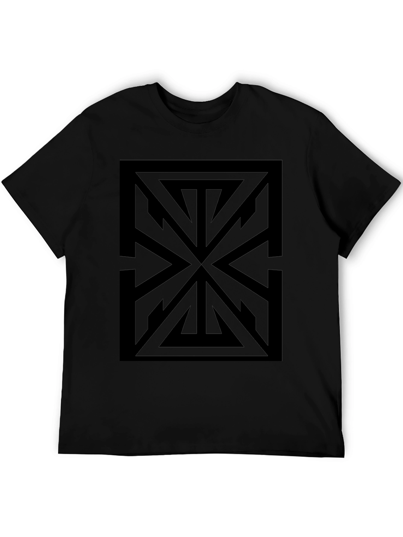 Geometric Black Graphic Tee - Modern Style