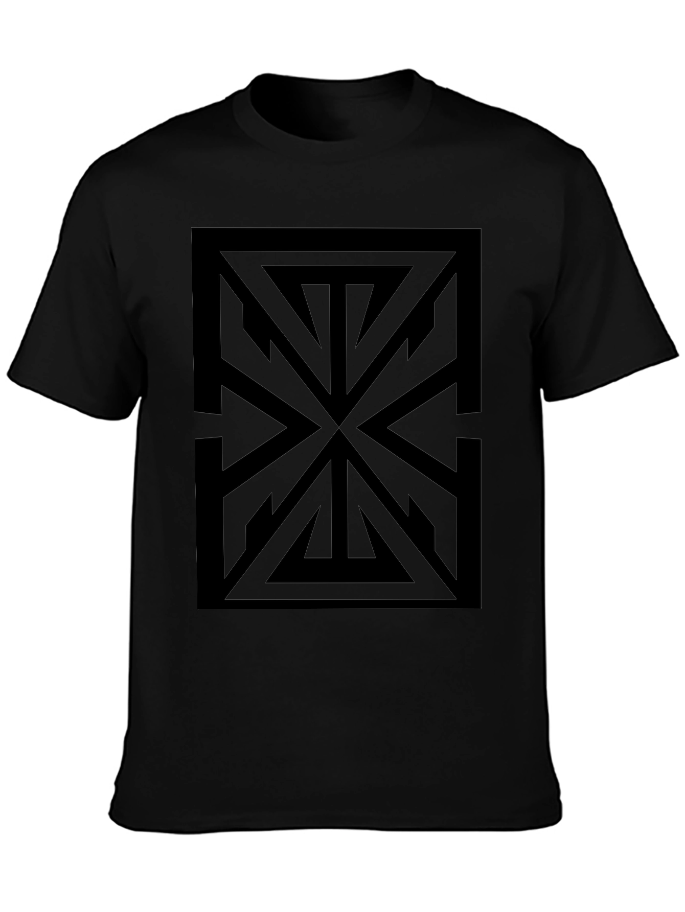 Geometric Black Graphic Tee - Modern Style