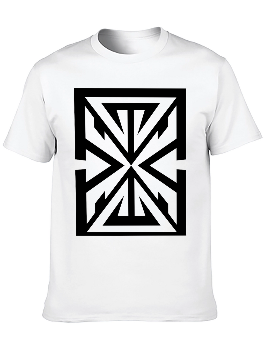 Geometric Black Graphic Tee - Modern Style