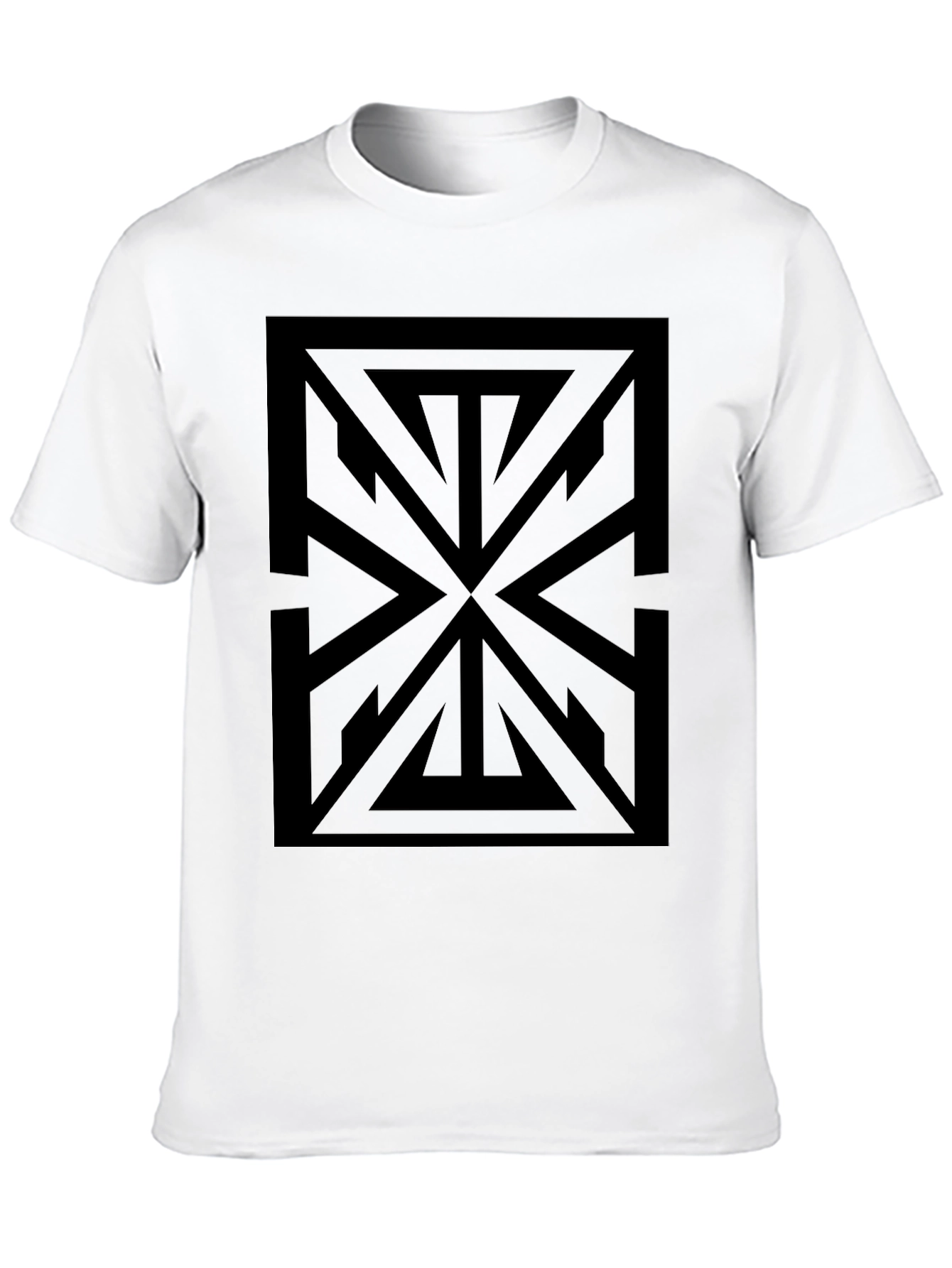 Geometric Black Graphic Tee - Modern Style