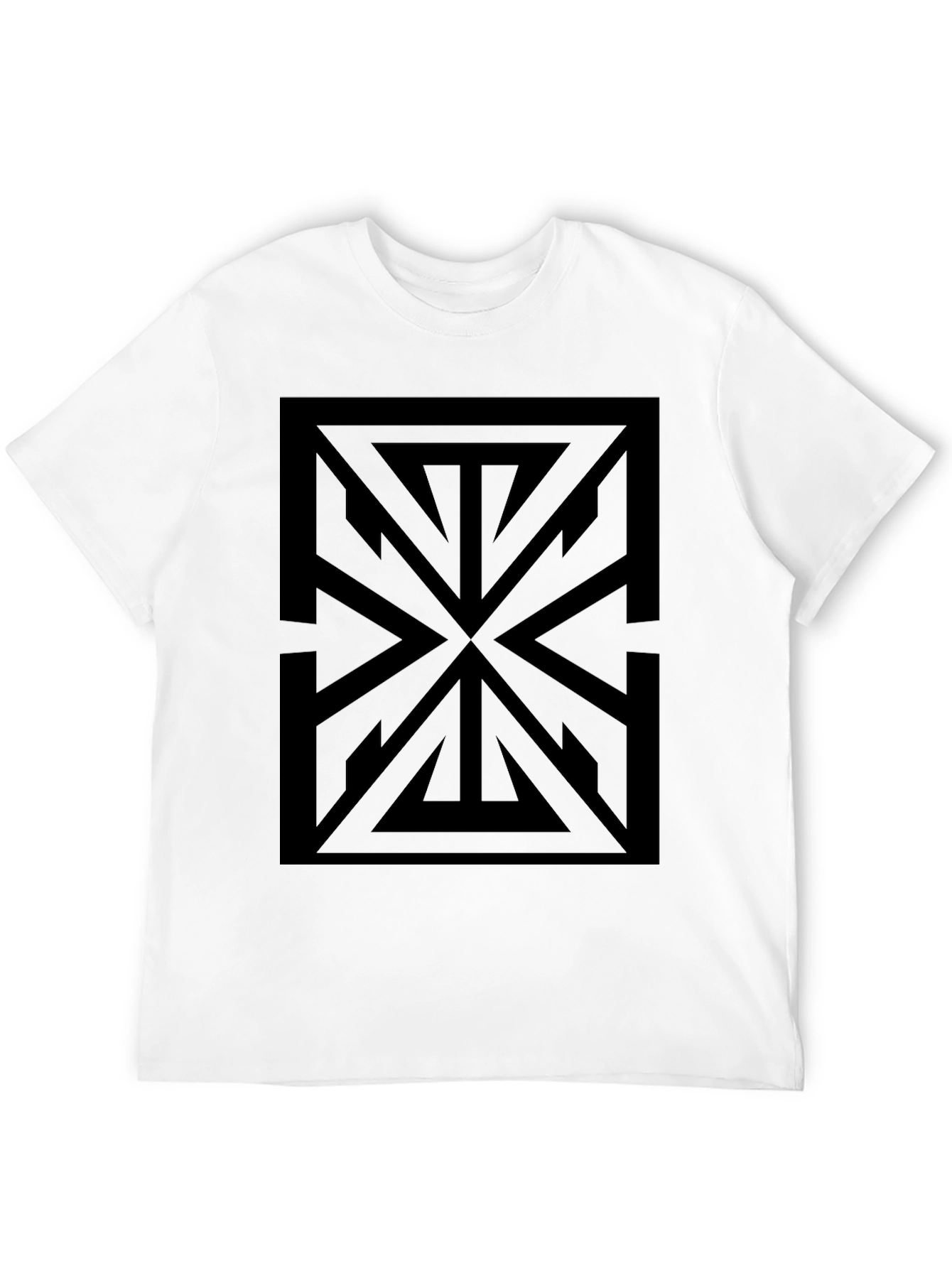 Geometric Black Graphic Tee - Modern Style