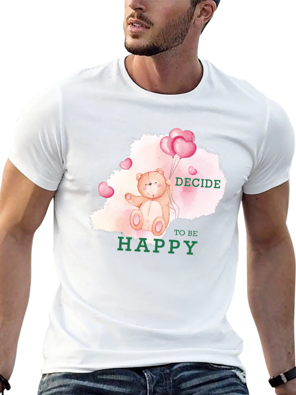 Decide To Be Happy Bear T-Shirt