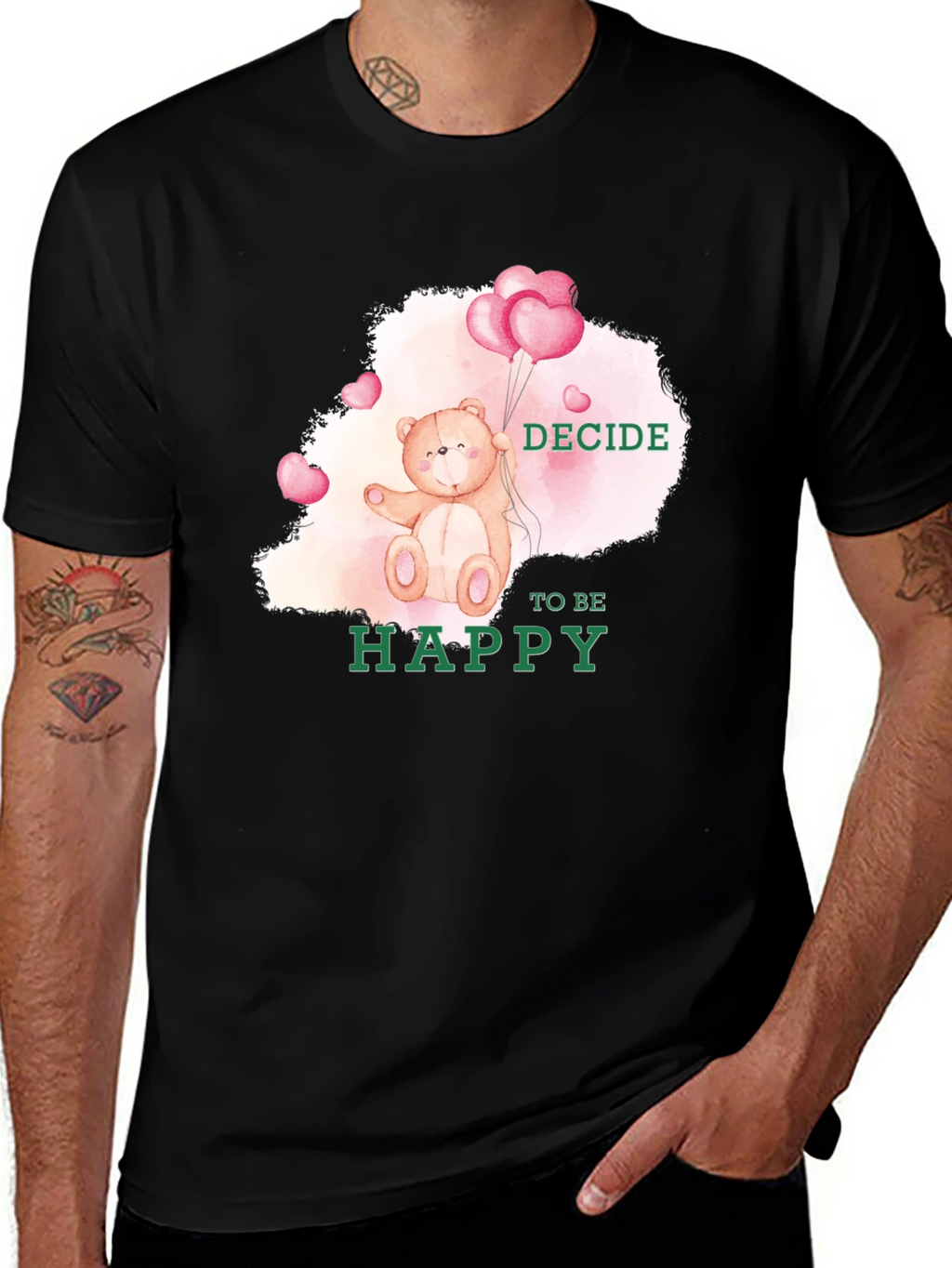 Decide To Be Happy Bear T-Shirt