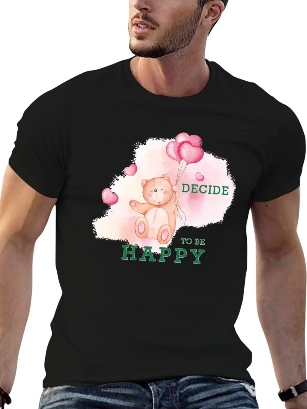 Decide To Be Happy Bear T-Shirt