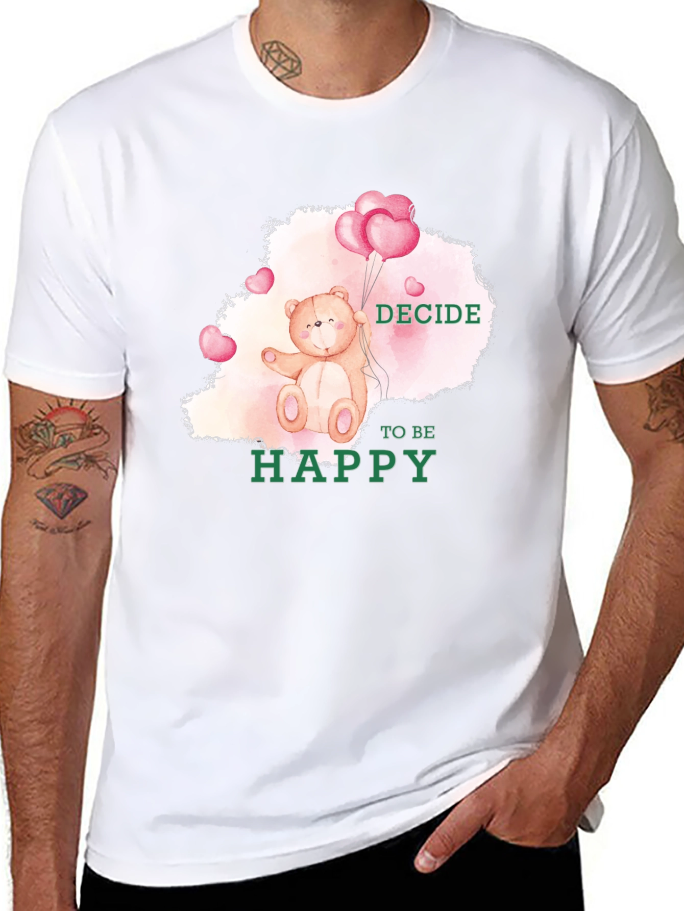 Decide To Be Happy Bear T-Shirt