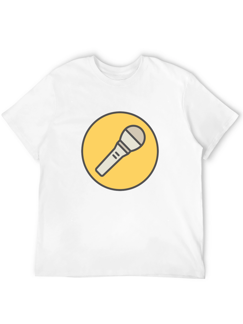 Black T-Shirt with Microphone Graphic