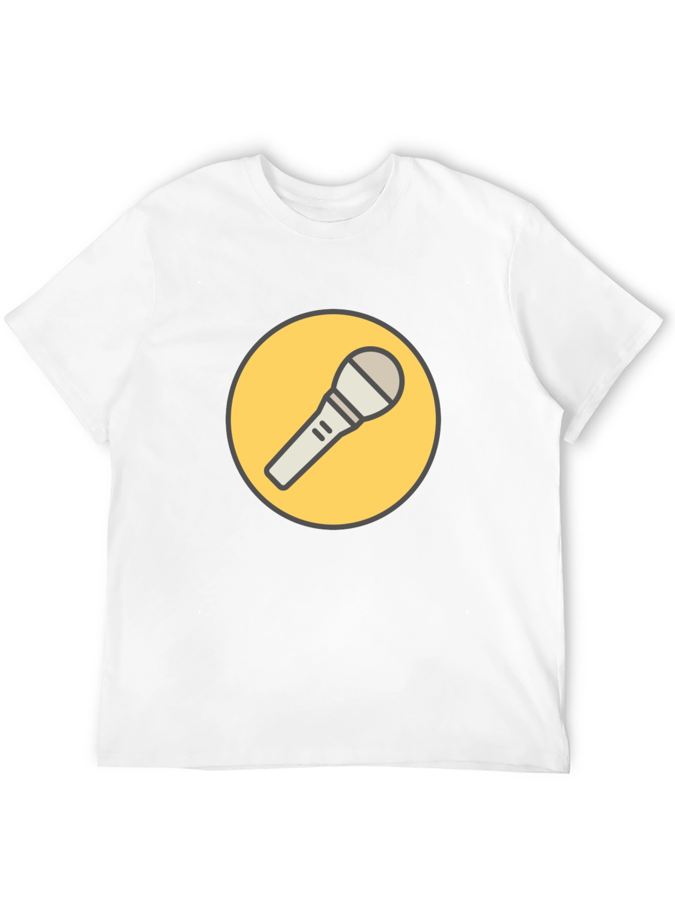 Black T-Shirt with Microphone Graphic