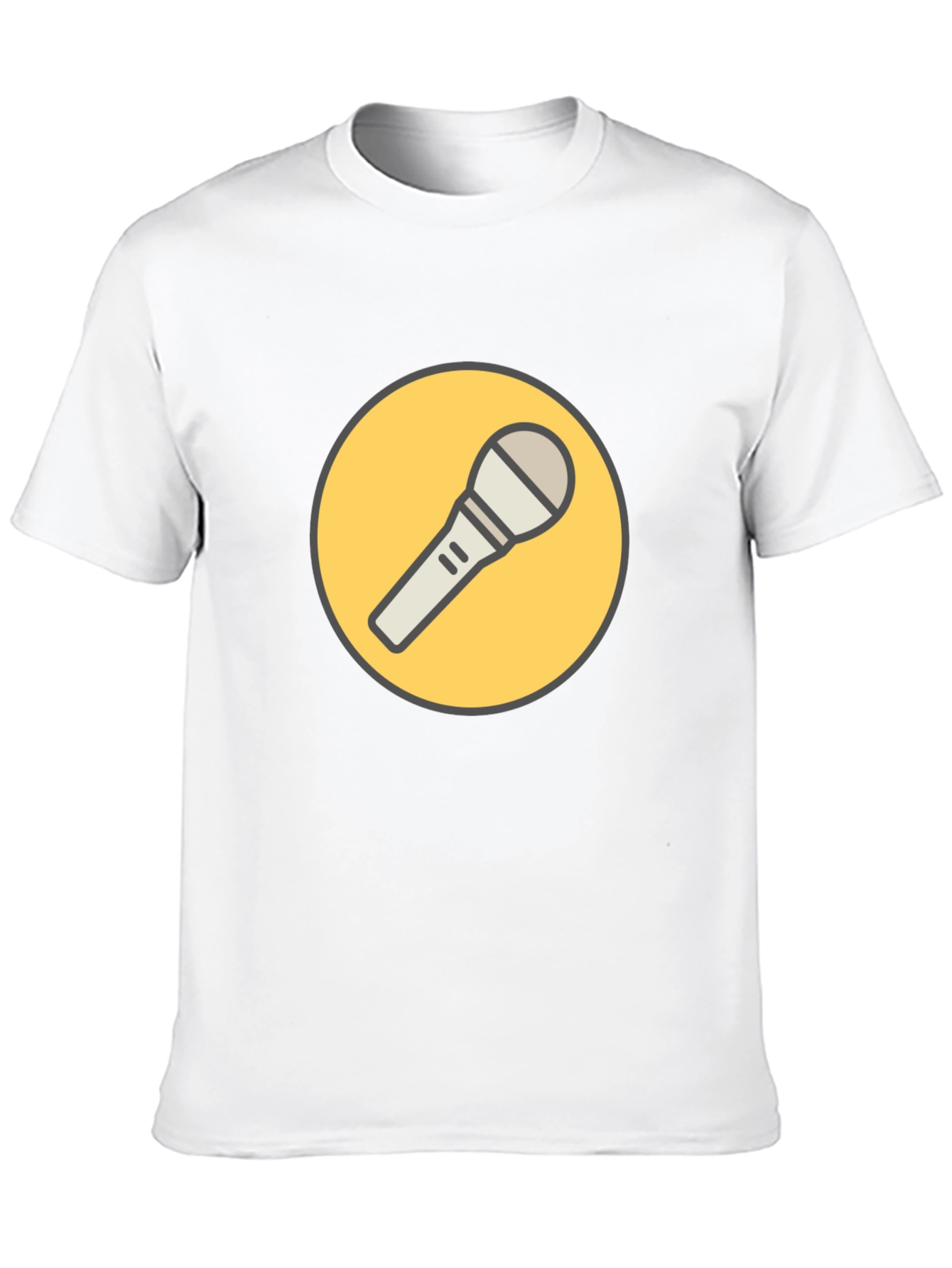 Black T-Shirt with Microphone Graphic