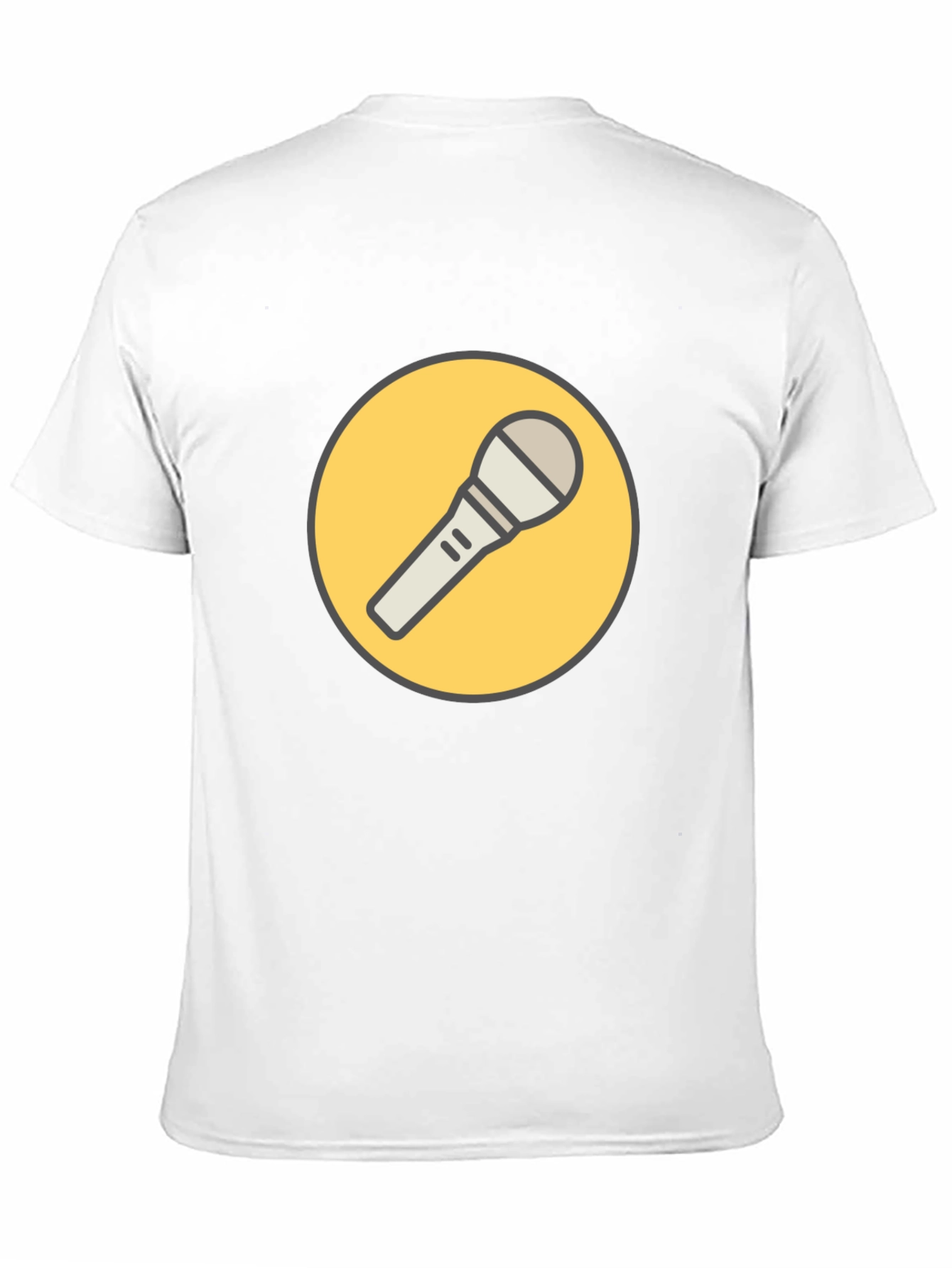 Black T-Shirt with Microphone Graphic
