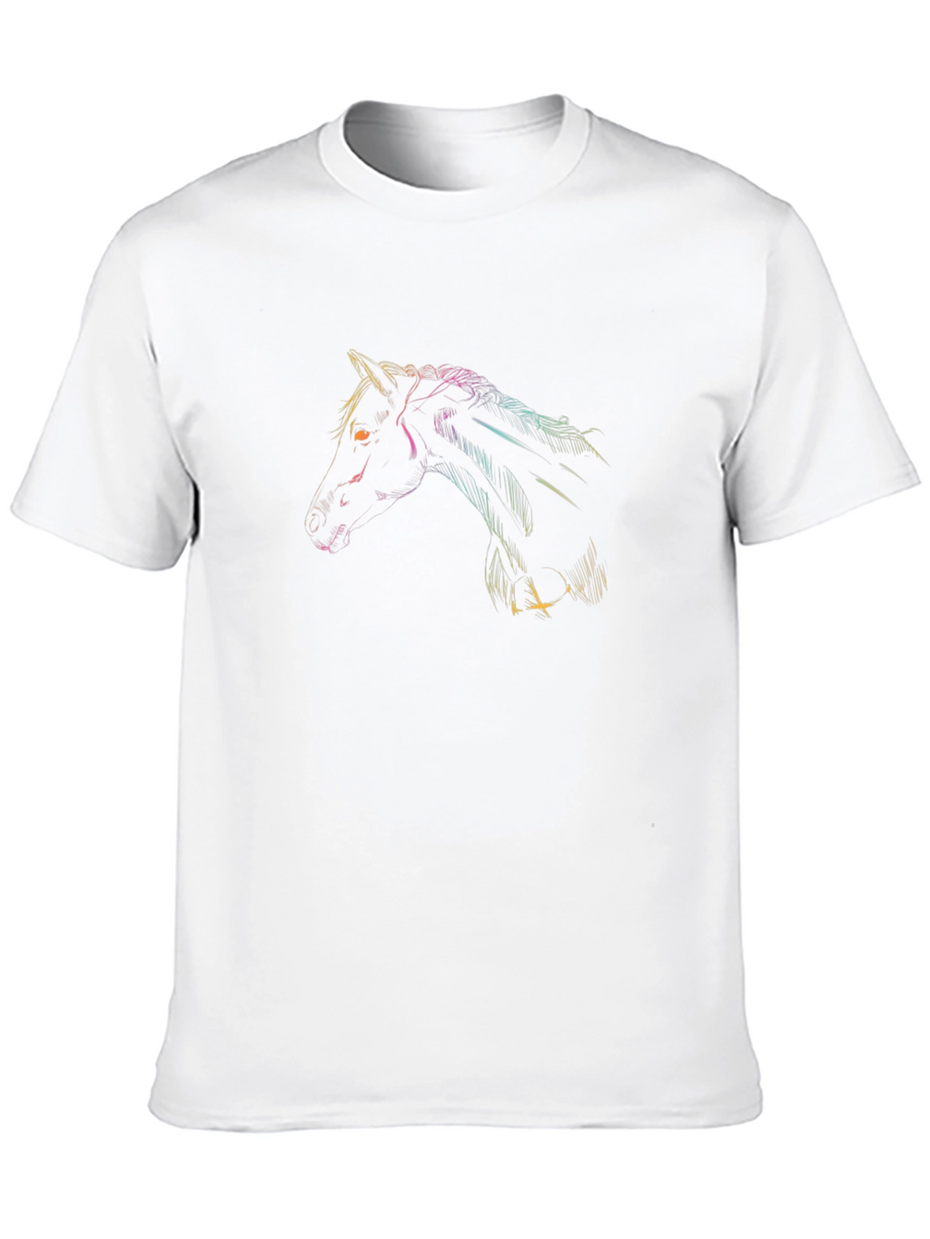 Neon Horse Graphic Black T-Shirt