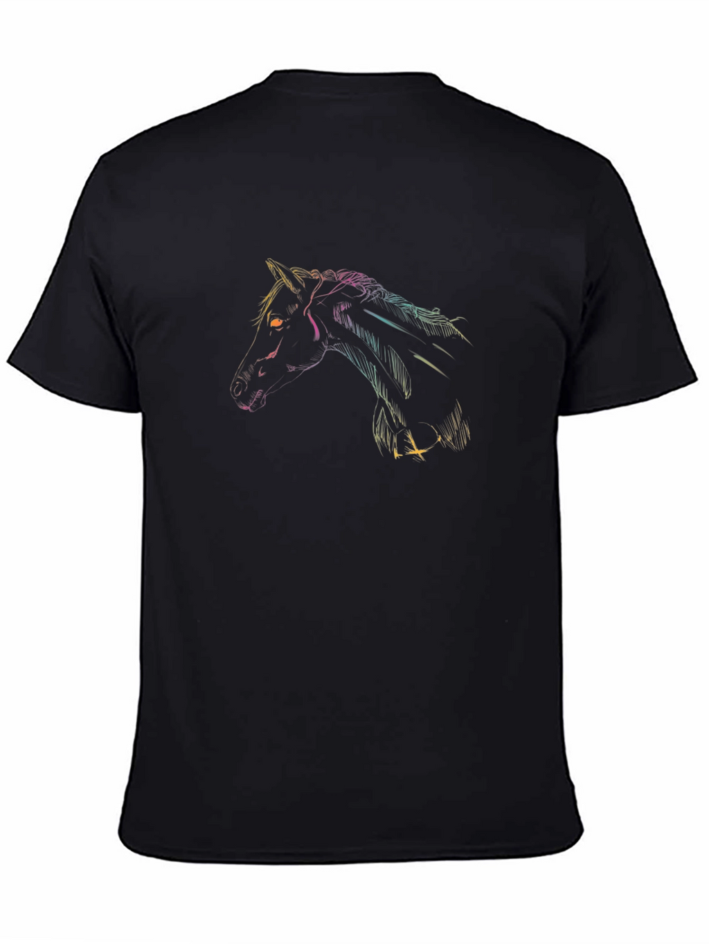 Neon Horse Graphic Black T-Shirt