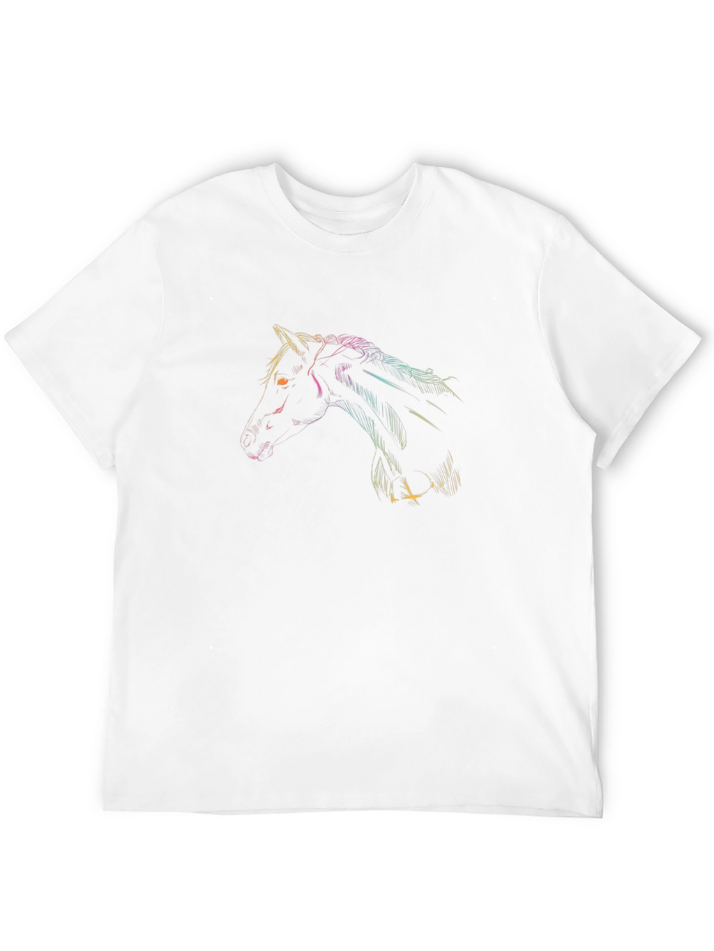 Neon Horse Graphic Black T-Shirt