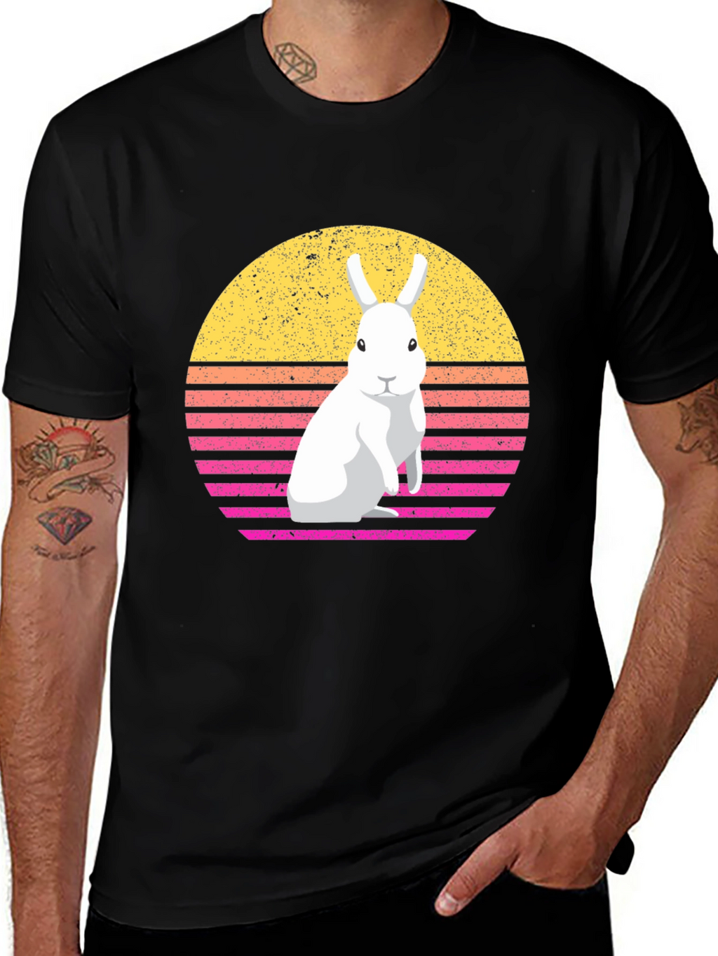 Retro Rabbit Graphic T-Shirt