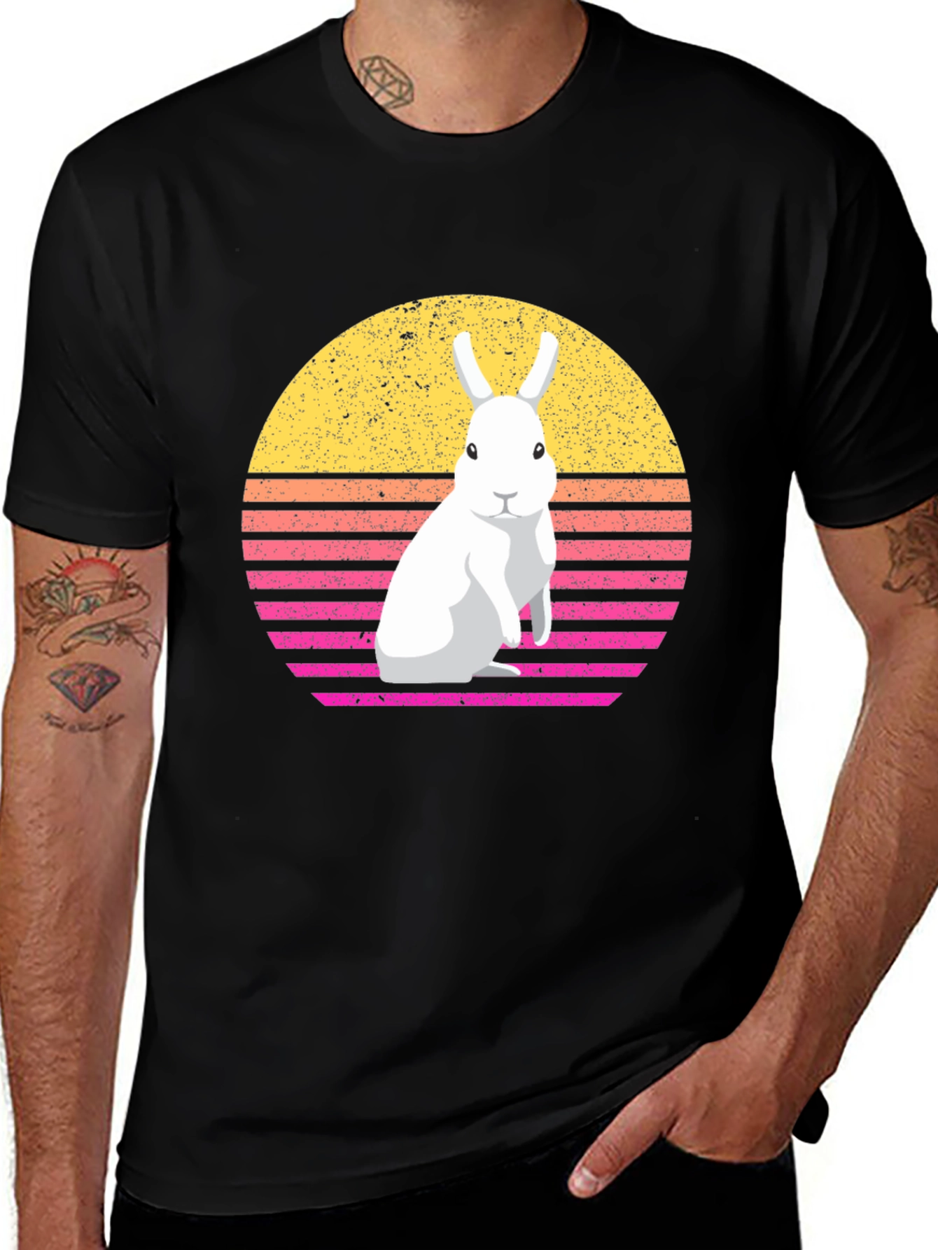 Retro Rabbit Graphic T-Shirt