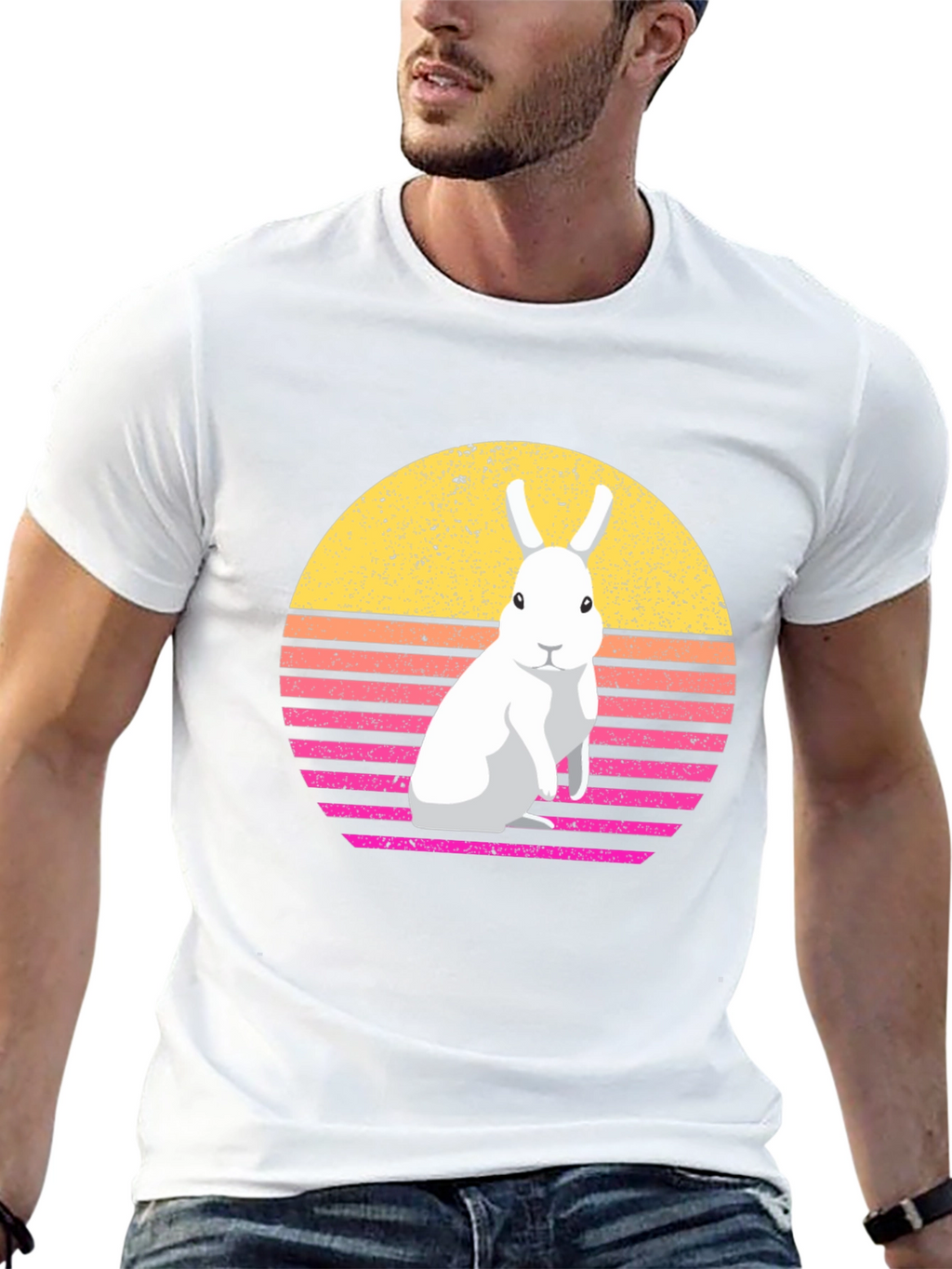 Retro Rabbit Graphic T-Shirt