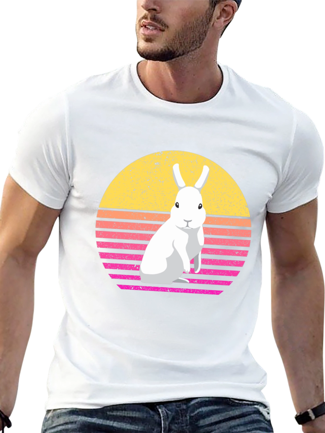 Retro Rabbit Graphic T-Shirt
