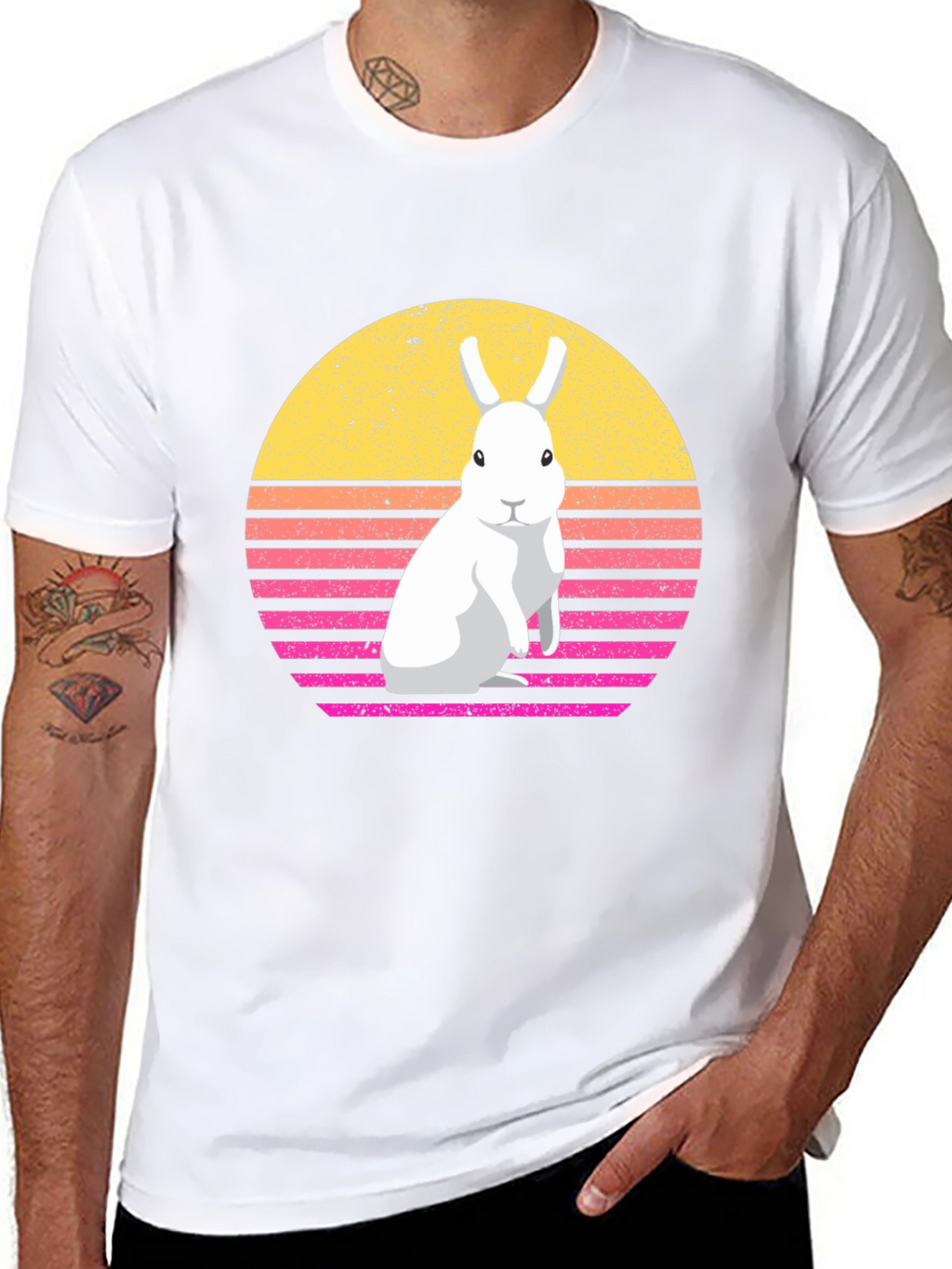 Retro Rabbit Graphic T-Shirt