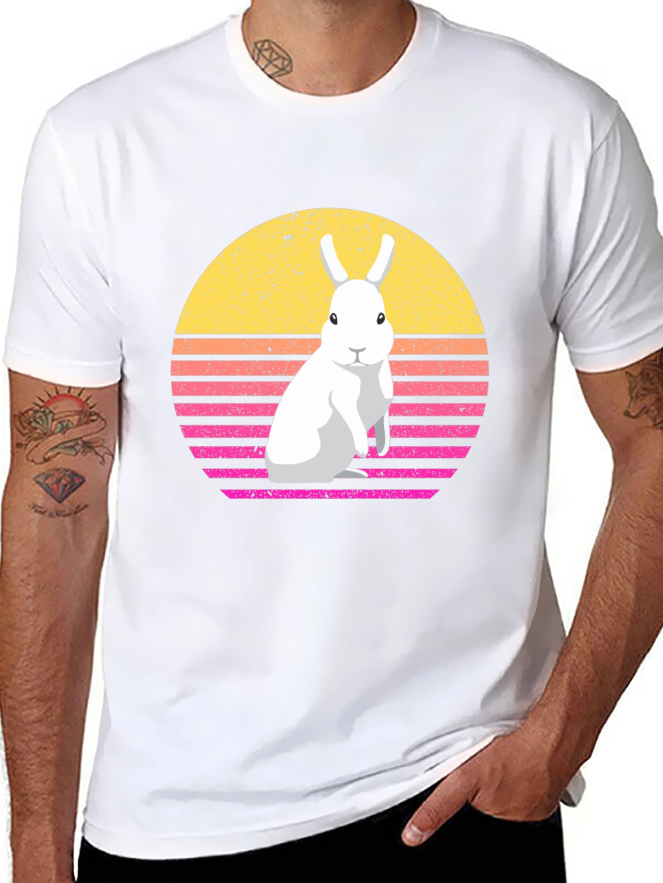 Retro Rabbit Graphic T-Shirt