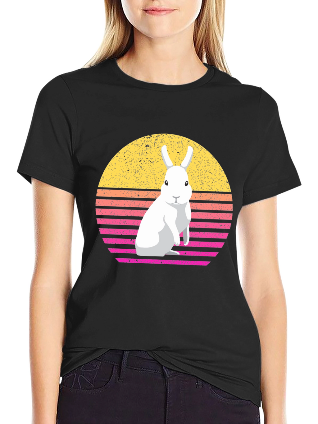 Retro Rabbit Graphic T-Shirt