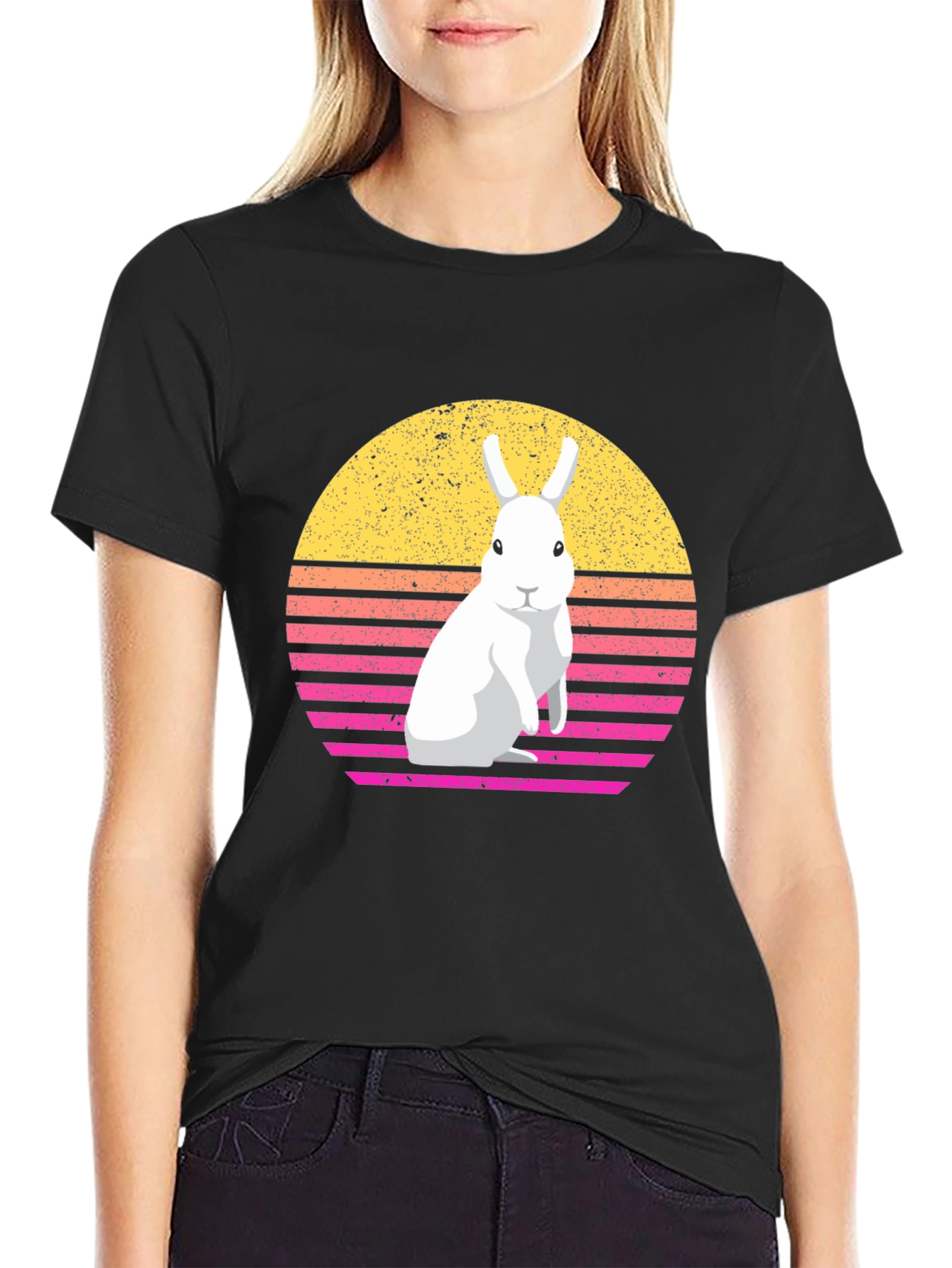 Retro Rabbit Graphic T-Shirt