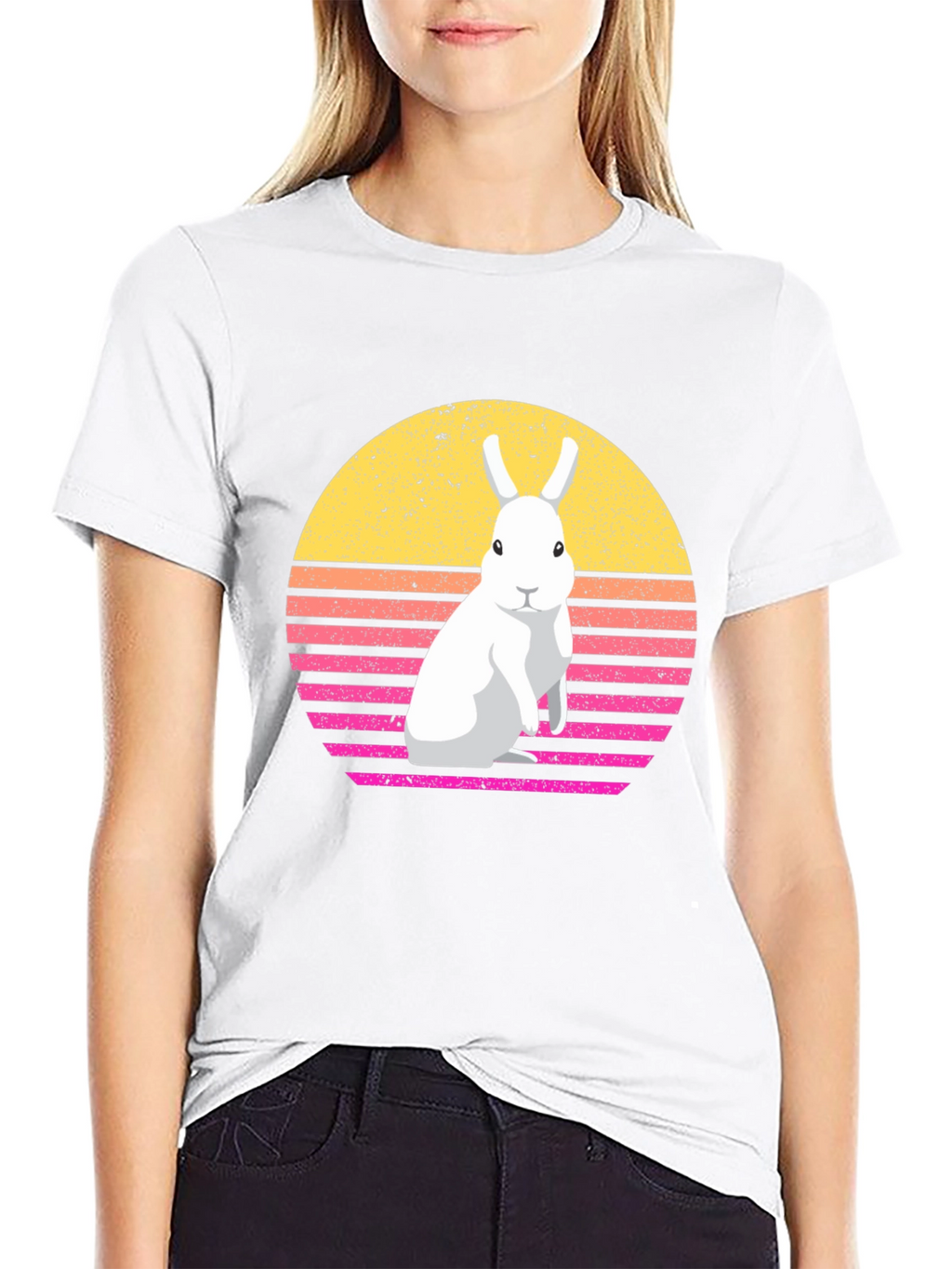 Retro Rabbit Graphic T-Shirt