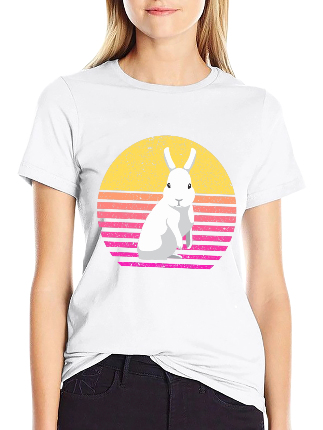 Retro Rabbit Graphic T-Shirt