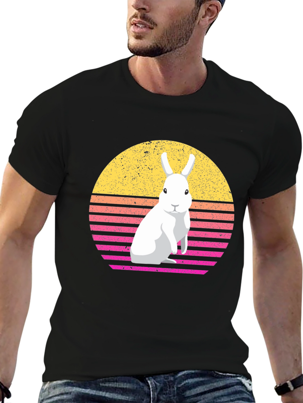 Retro Rabbit Graphic T-Shirt