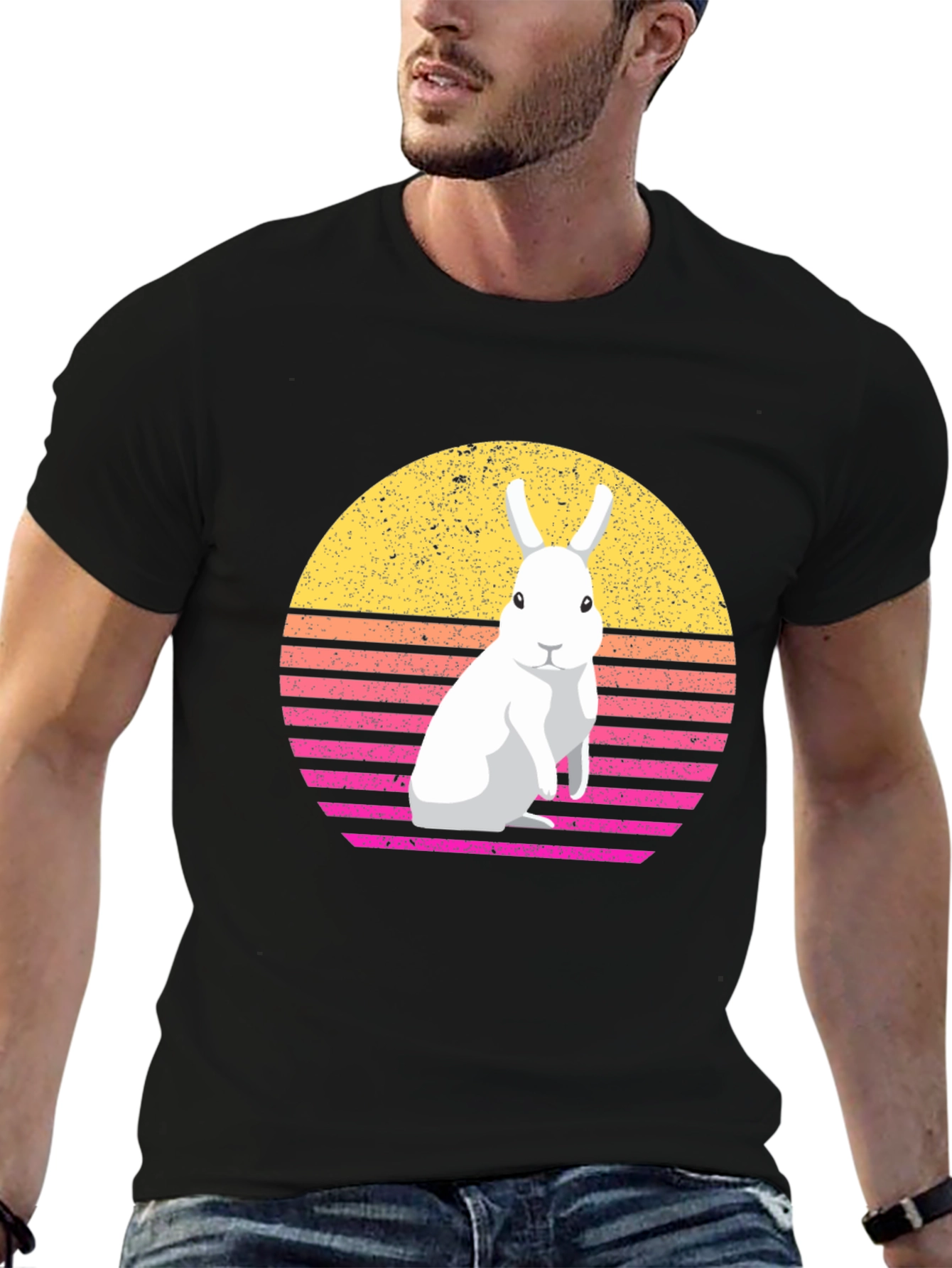 Retro Rabbit Graphic T-Shirt