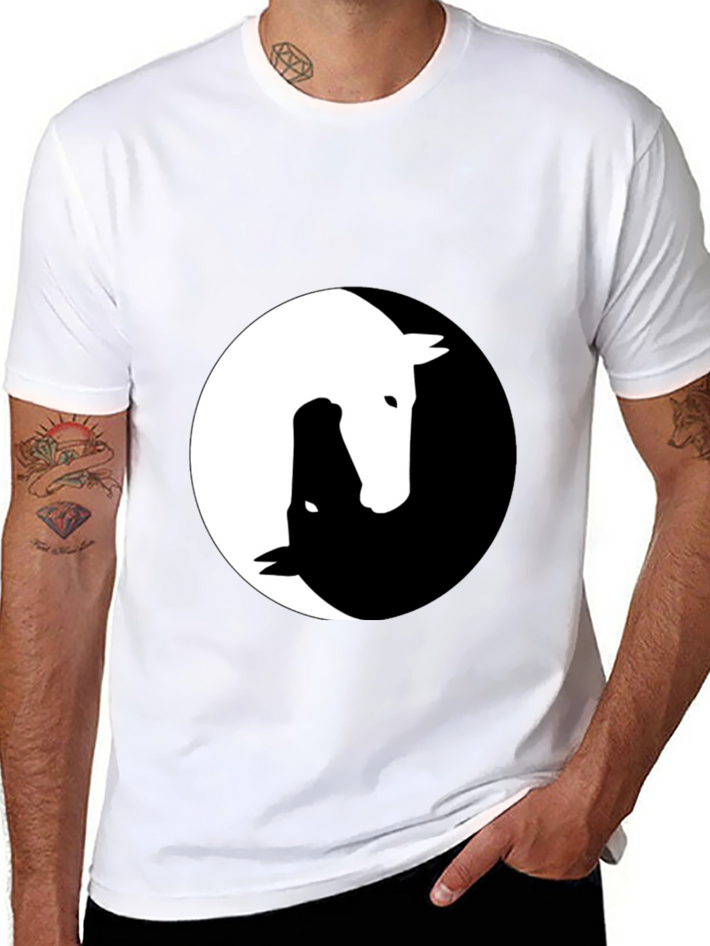 Yin Yang Horse Graphic Tee - Unique Design!