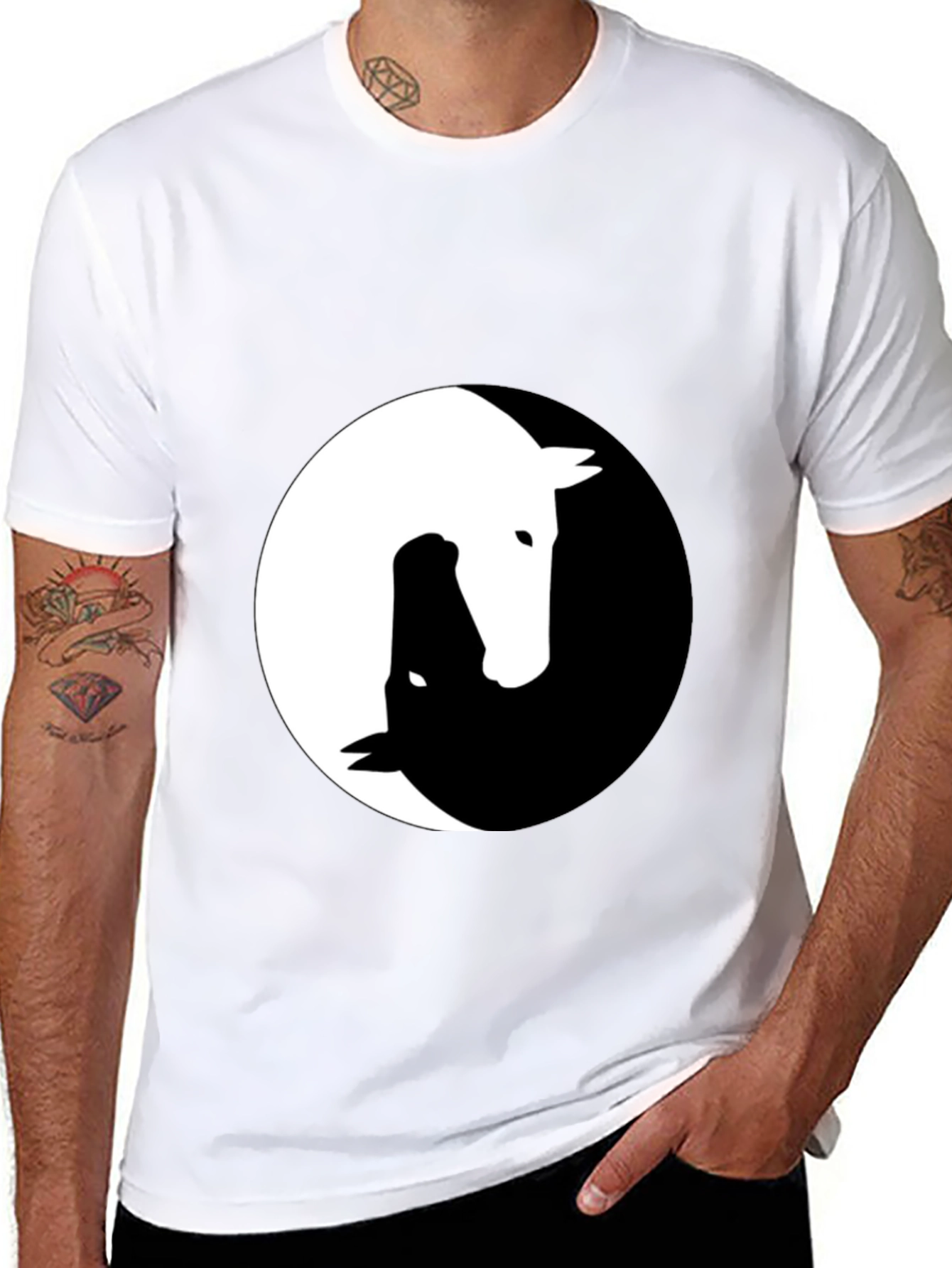 Yin Yang Horse Graphic Tee - Unique Design!