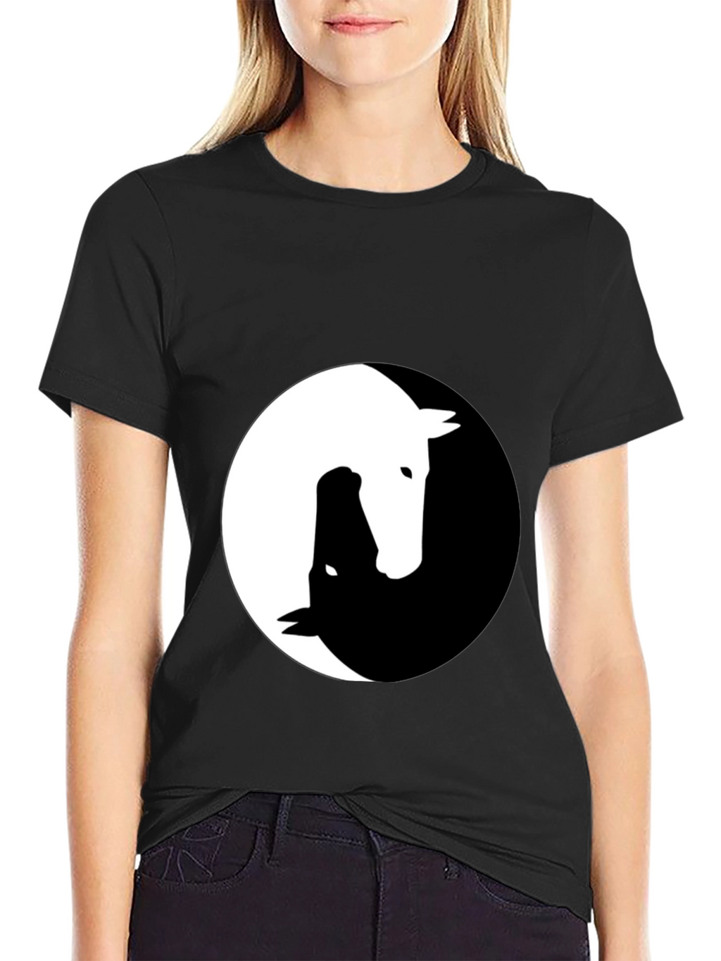 Yin Yang Horse Graphic Tee - Unique Design!