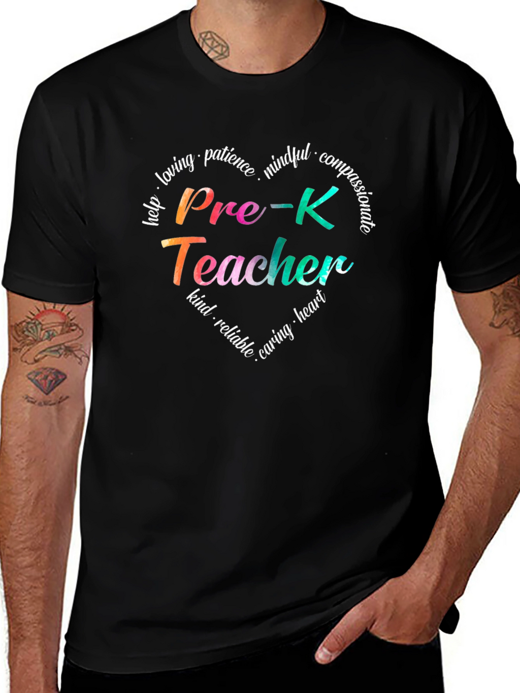 Pre-K Teacher Heart T-Shirt - Loving Kind