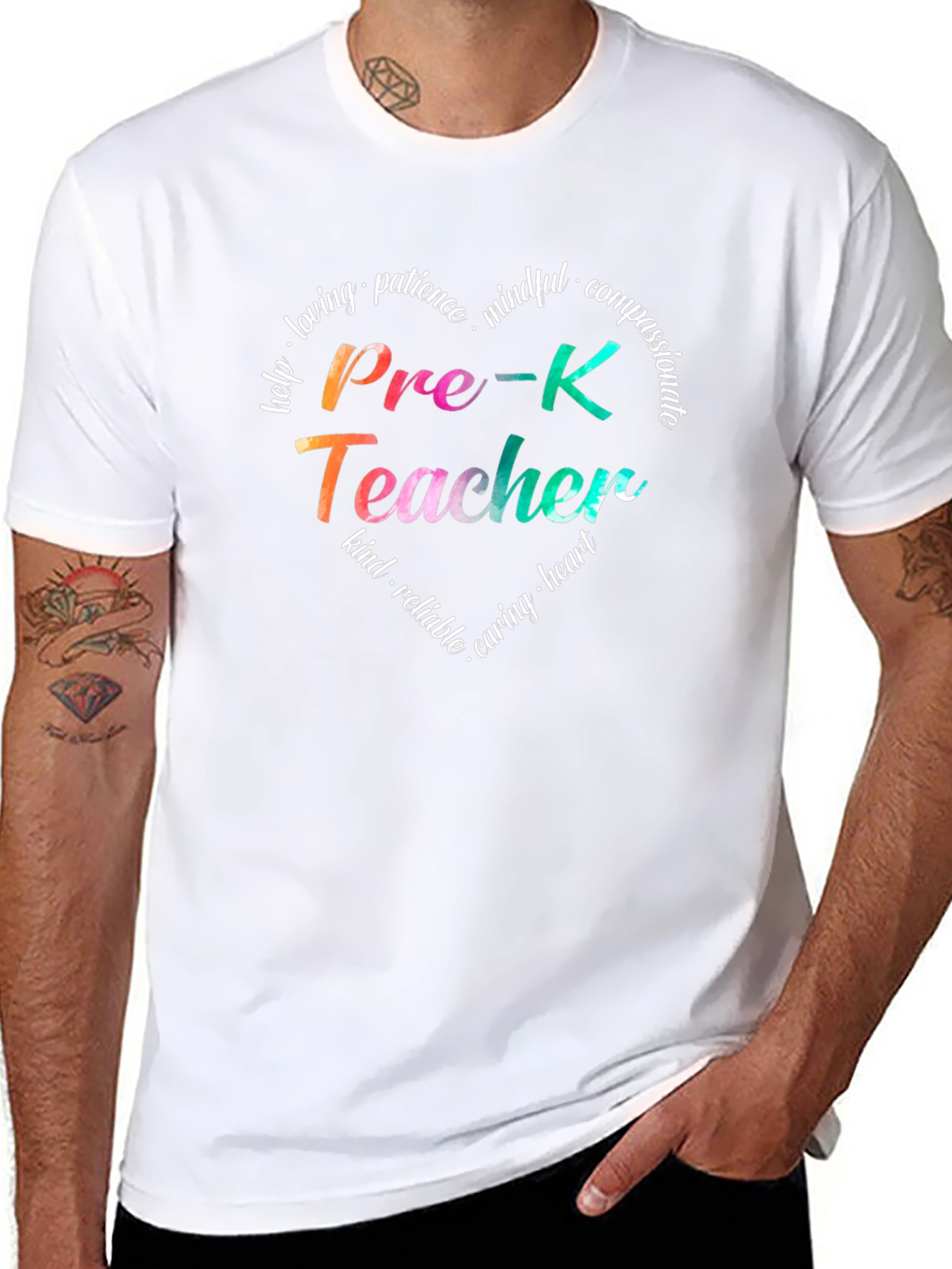 Pre-K Teacher Heart T-Shirt - Loving Kind