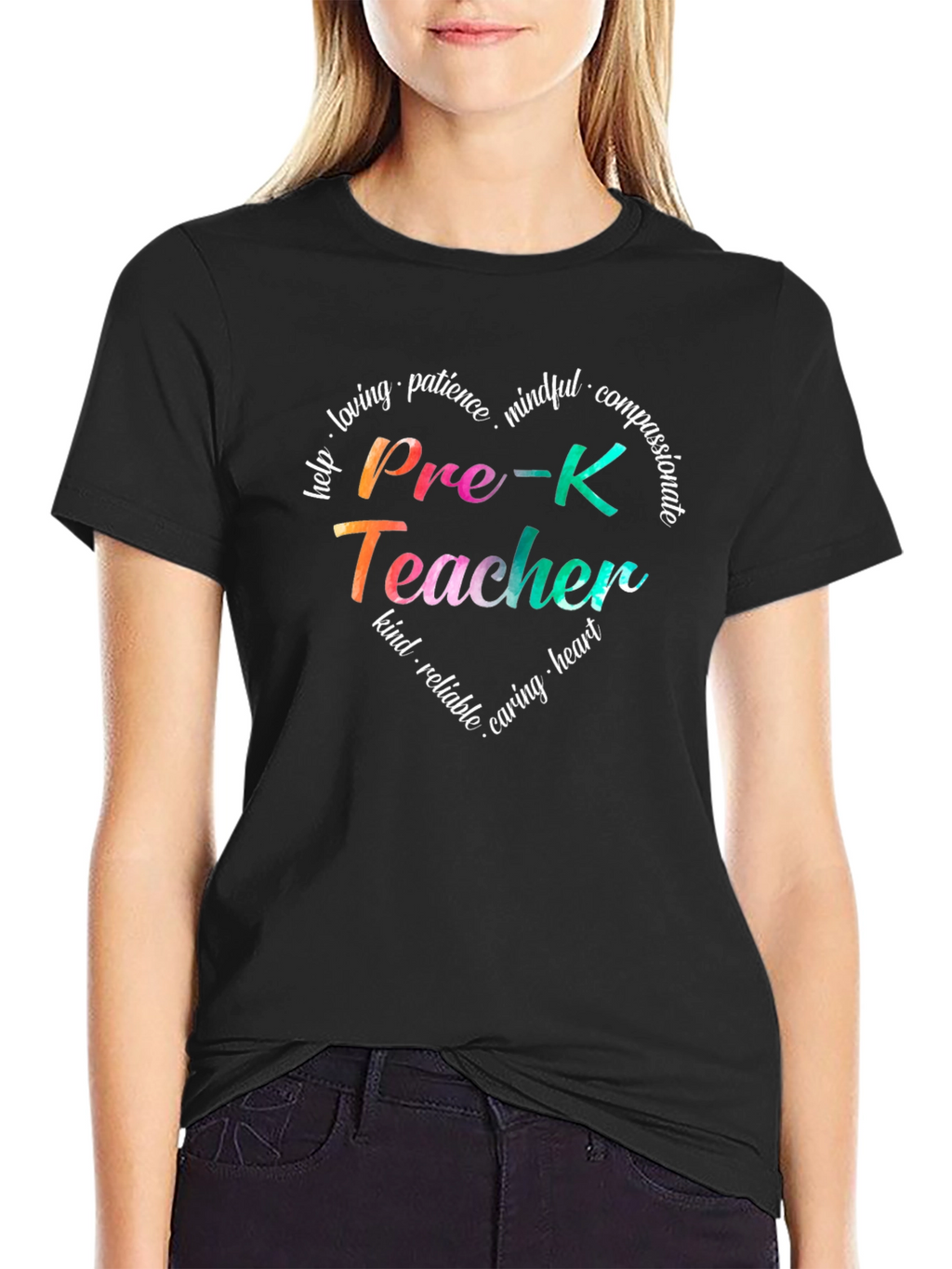 Pre-K Teacher Heart T-Shirt - Loving Kind