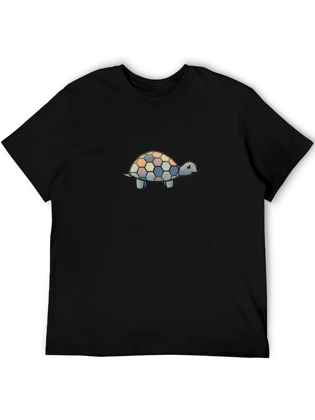 Turtle Patterned Mens Black T-Shirt