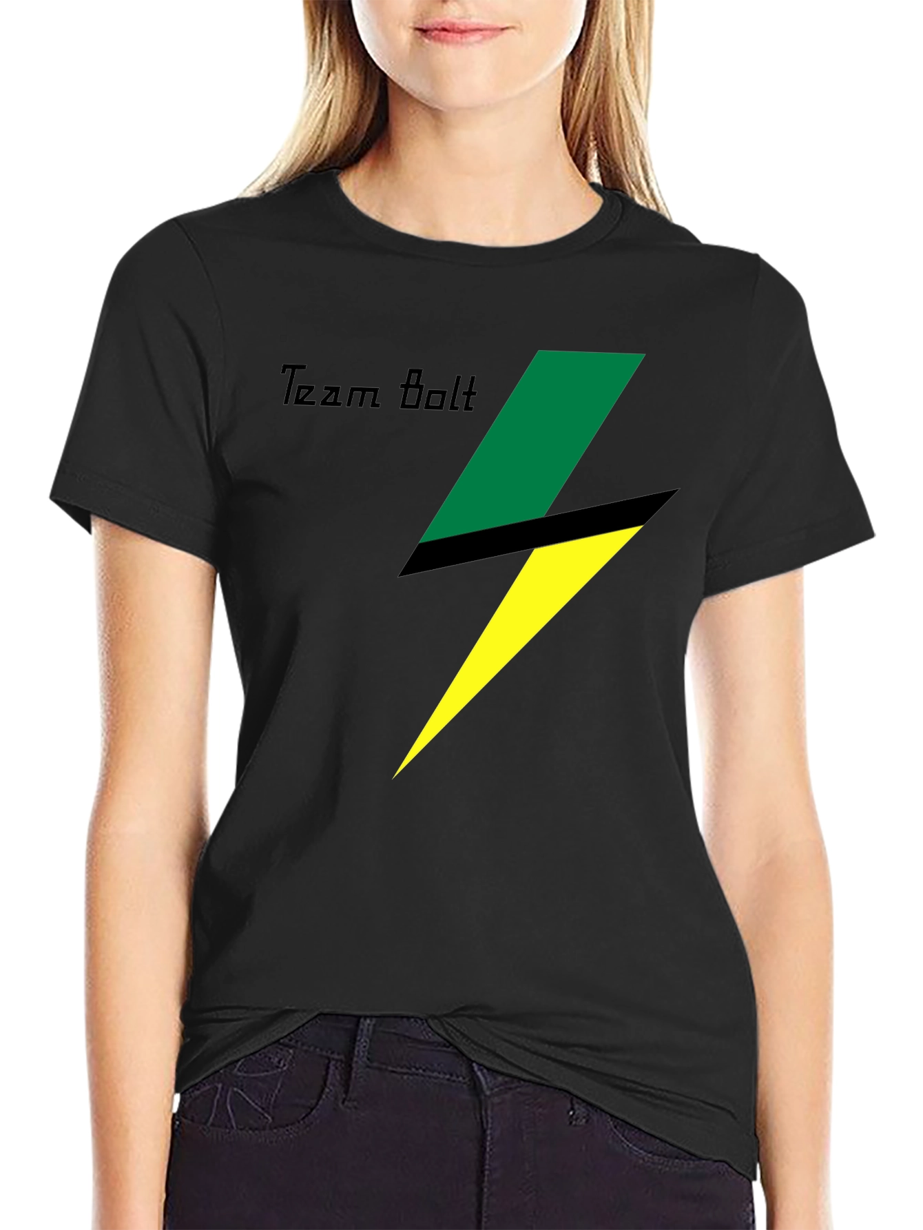 Team Bolt Graphic Tee - Black Cotton T-Shirt