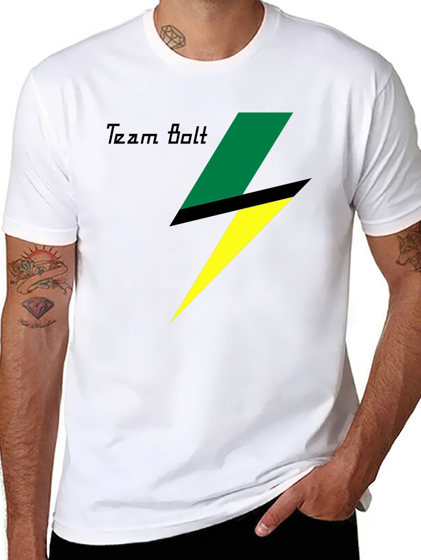 Team Bolt Graphic Tee - Black Cotton T-Shirt