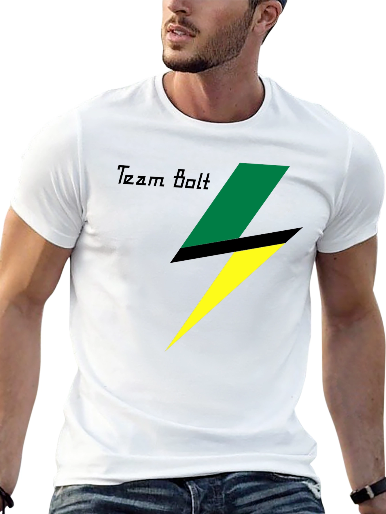 Team Bolt Graphic Tee - Black Cotton T-Shirt
