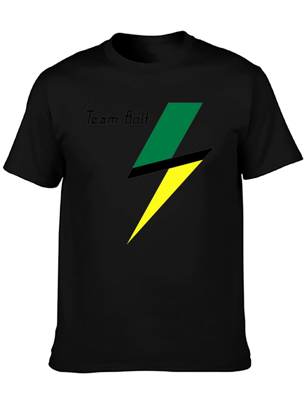 Team Bolt Graphic Tee - Black Cotton T-Shirt