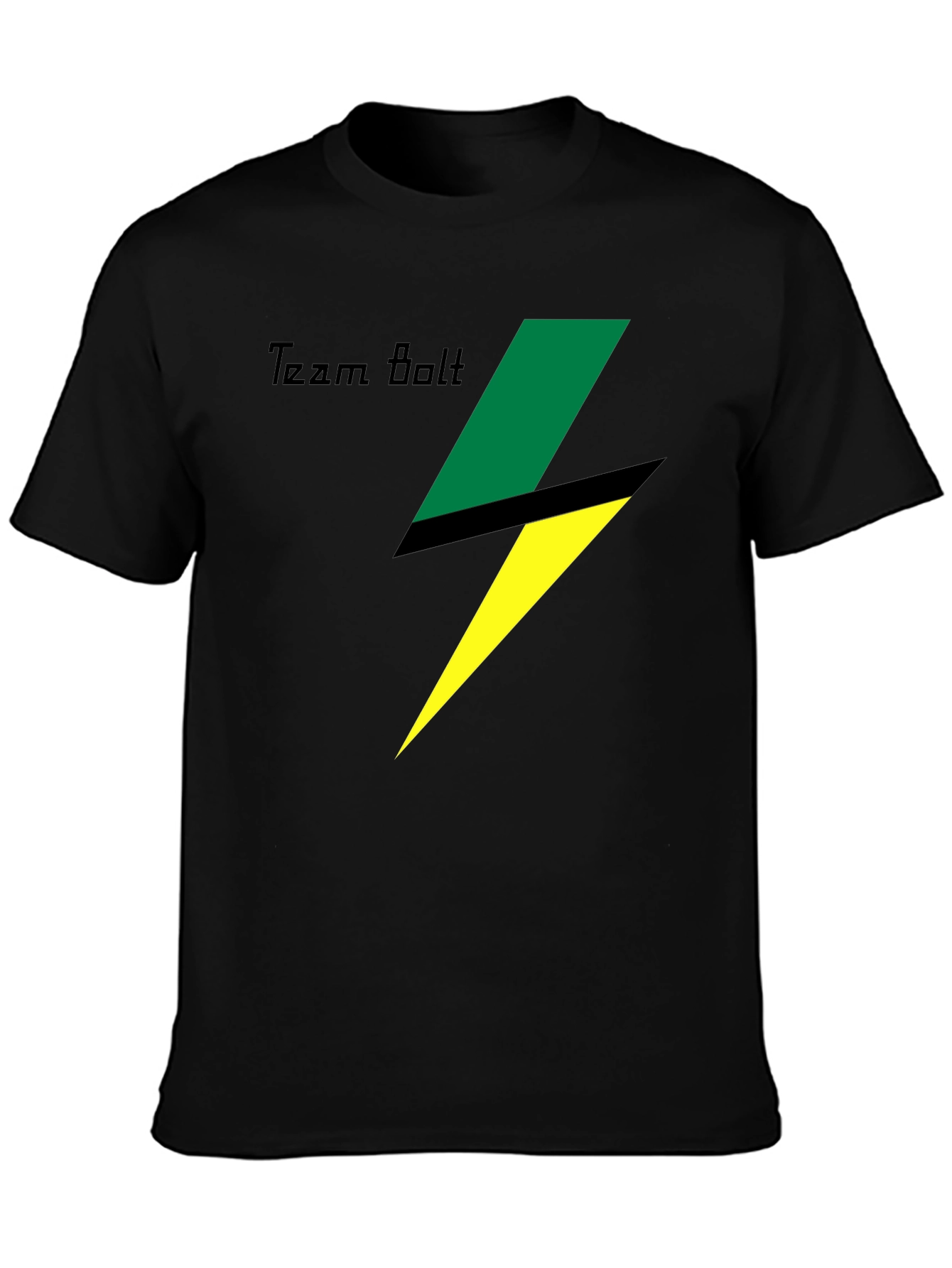 Team Bolt Graphic Tee - Black Cotton T-Shirt