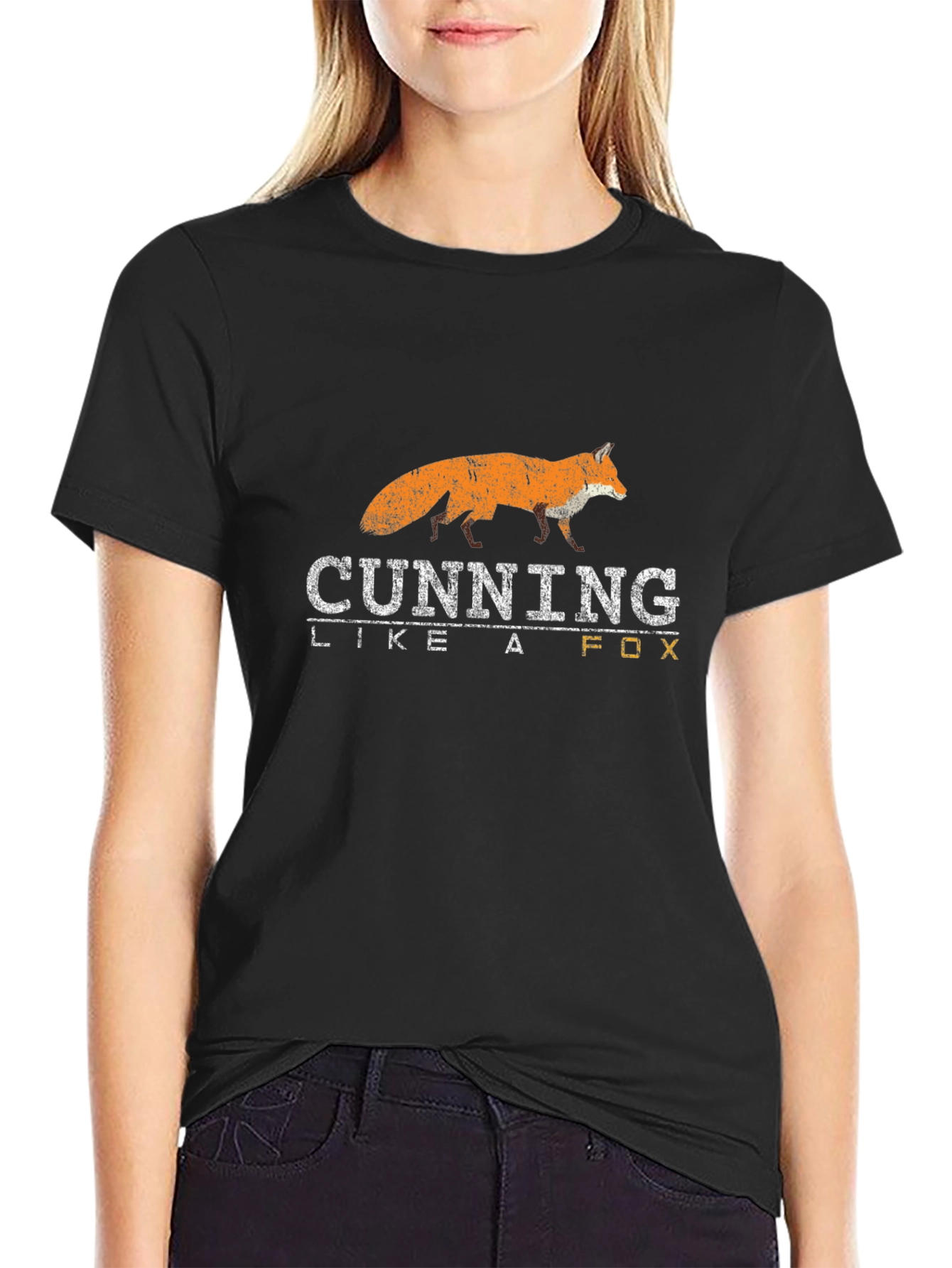 Cunning Like a Fox T-Shirt - Black Crew Neck Tee