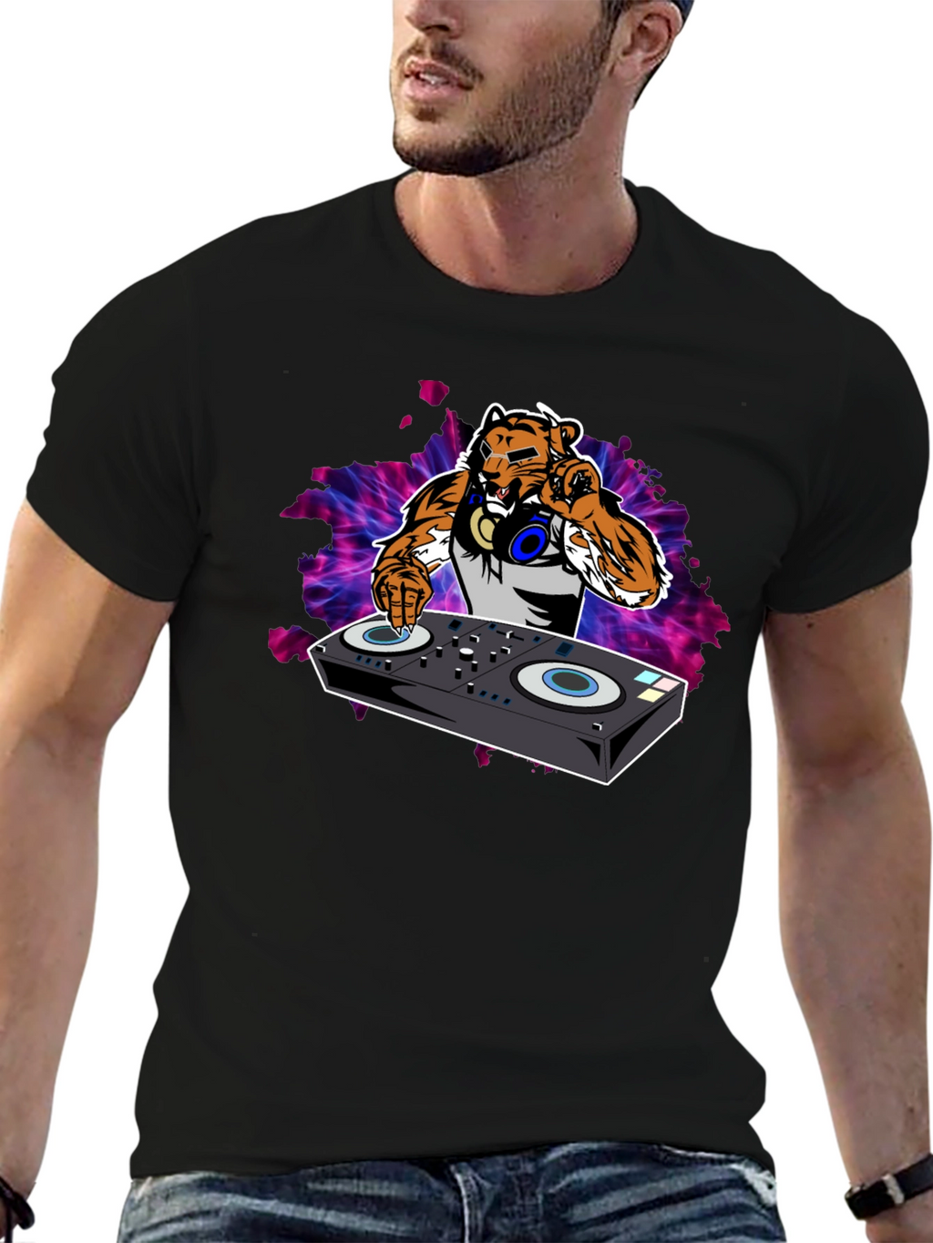 DJ Tiger Graphic Tee - Black