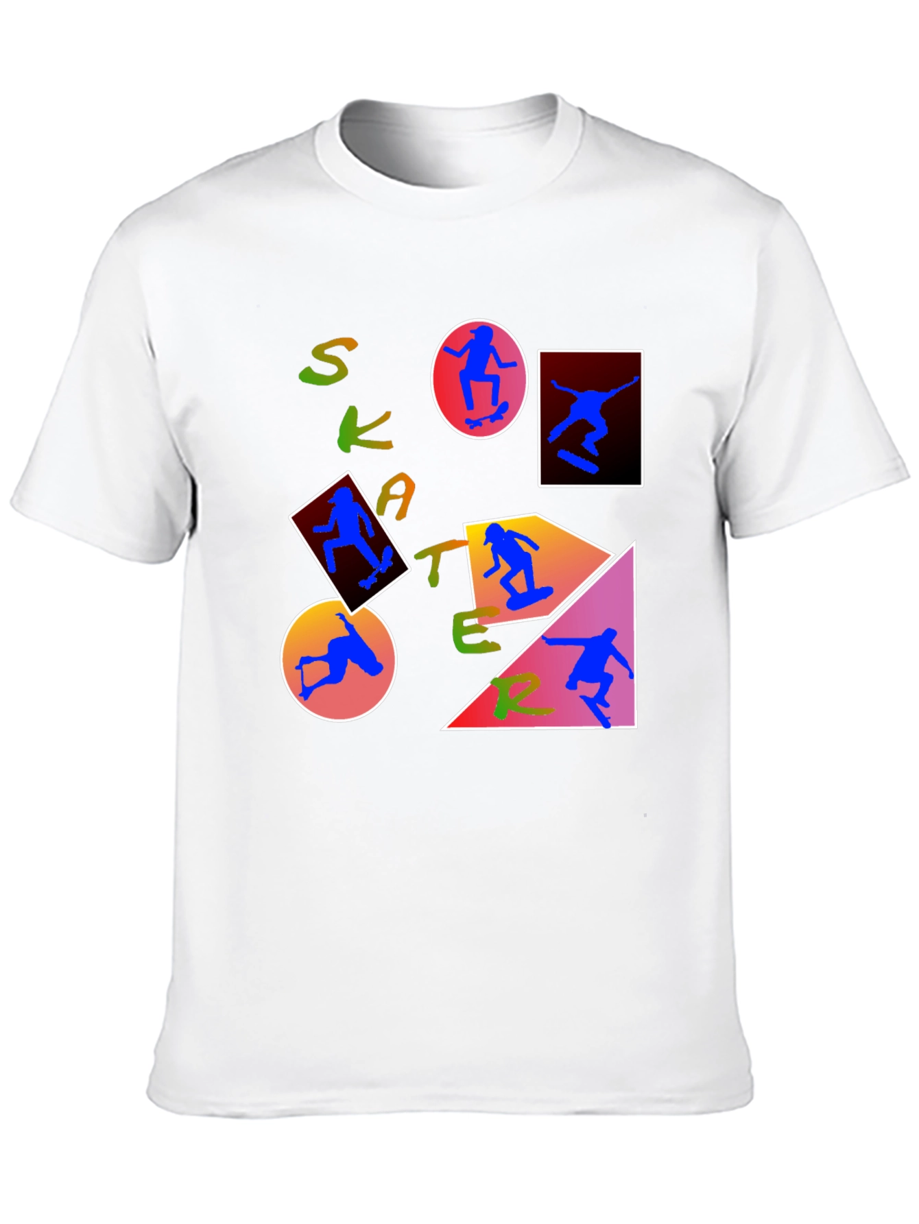 Skater Graphic Print T-Shirt - Trendy Crew Neck Tee