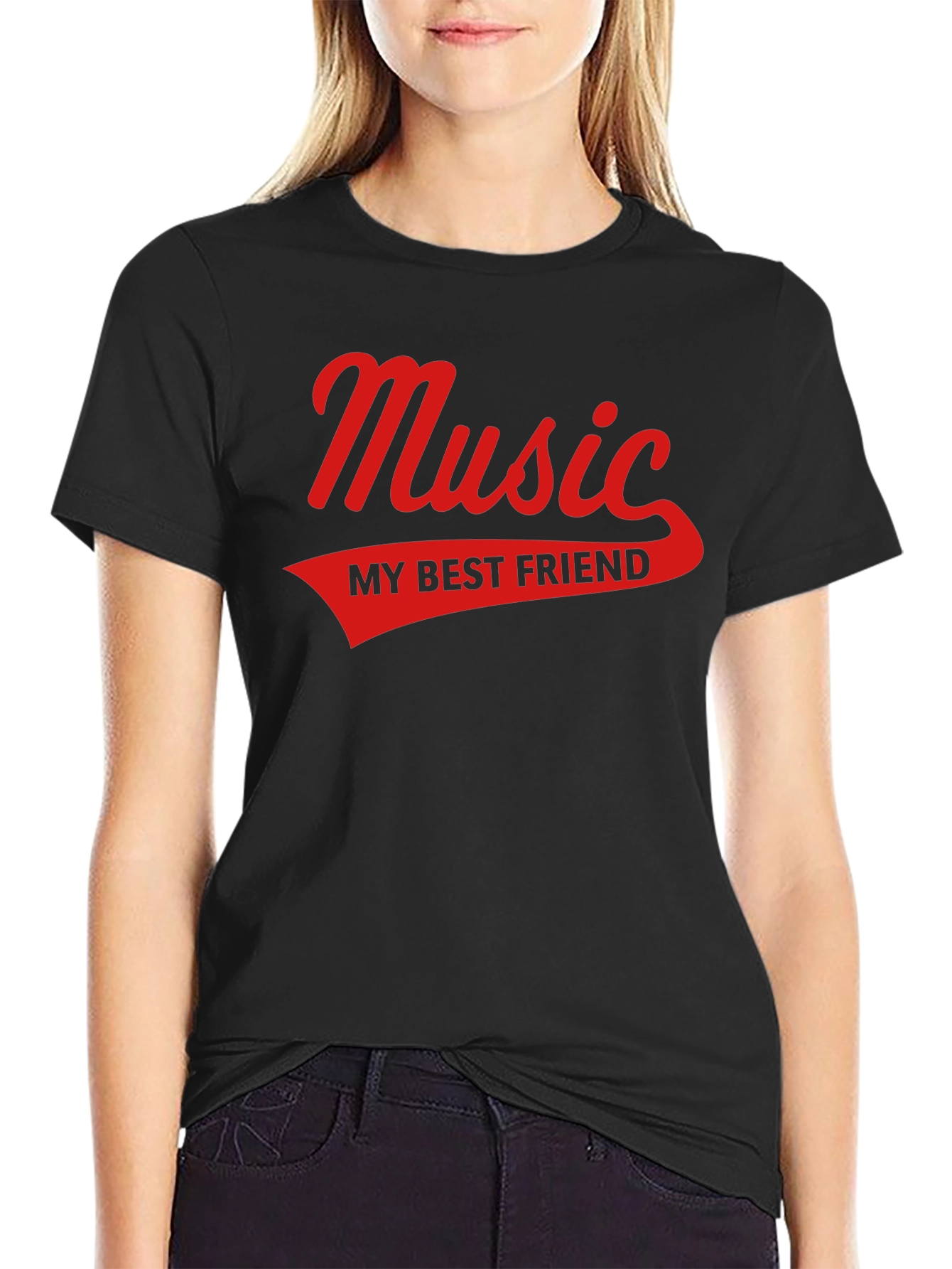 Music My Best Friend Black T-Shirt