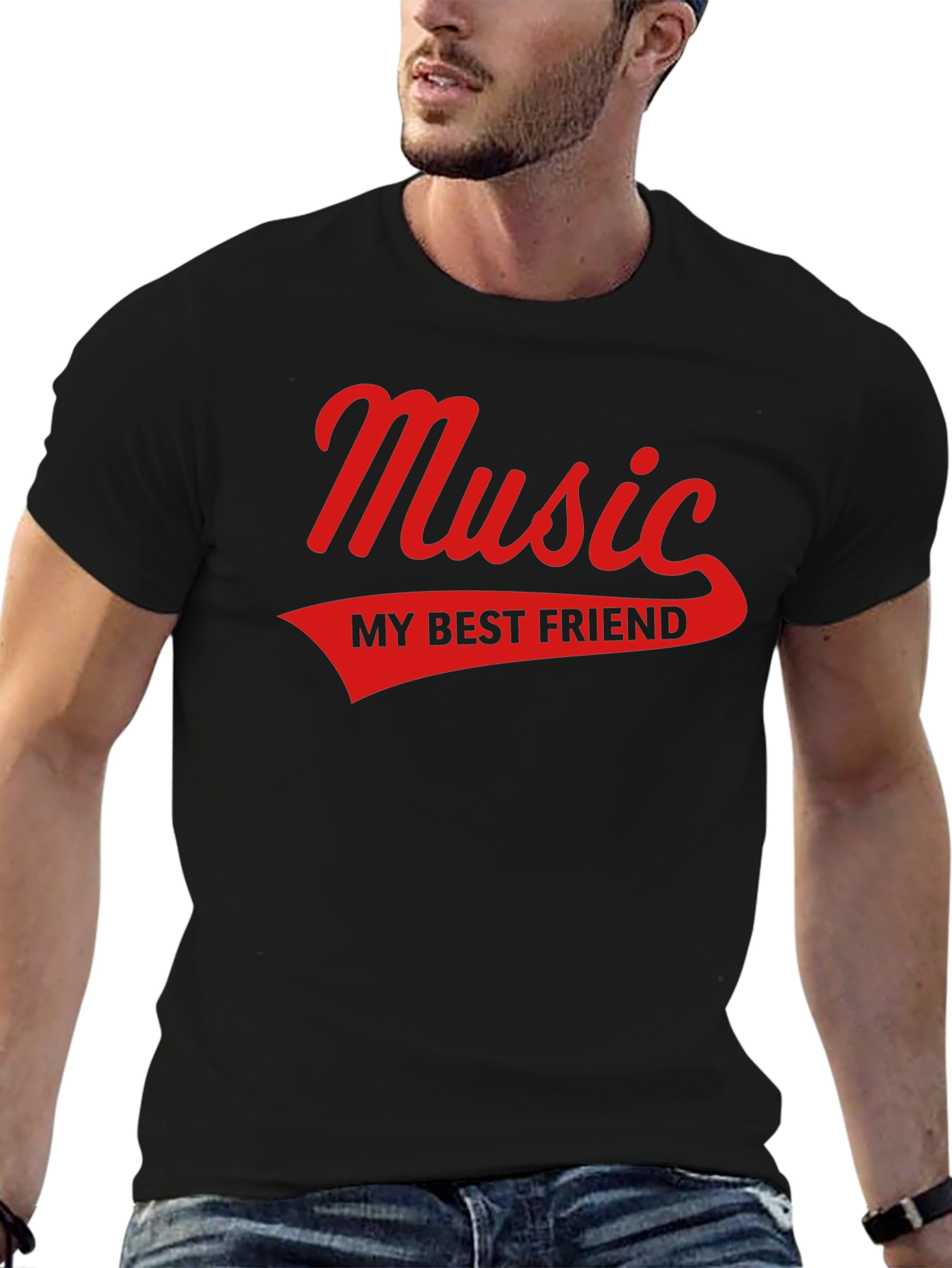 Music My Best Friend Black T-Shirt
