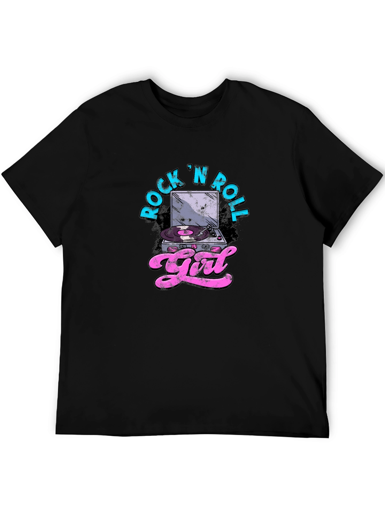 Rock N Roll Girl Graphic T-Shirt - Black