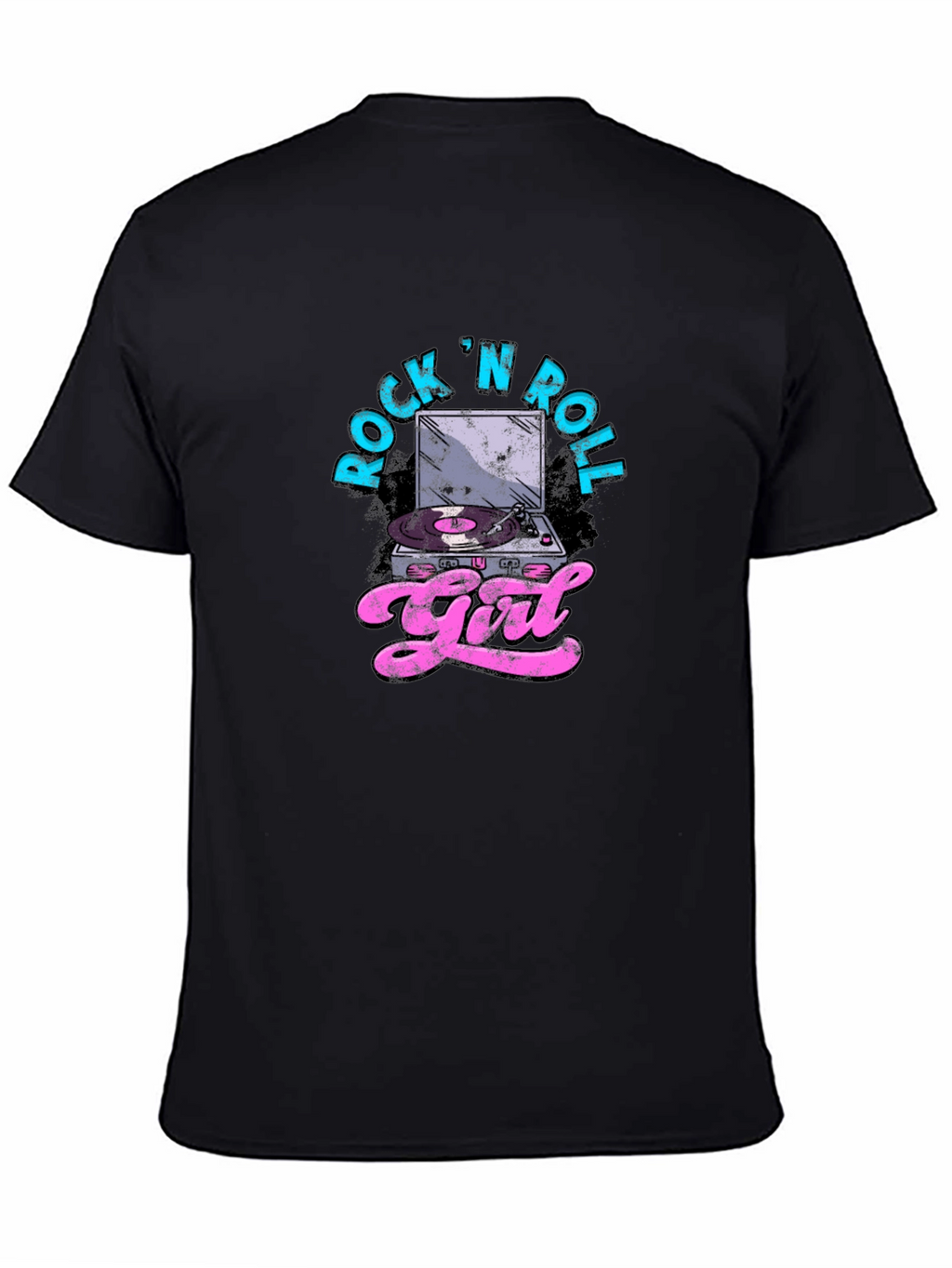 Rock N Roll Girl Graphic T-Shirt - Black